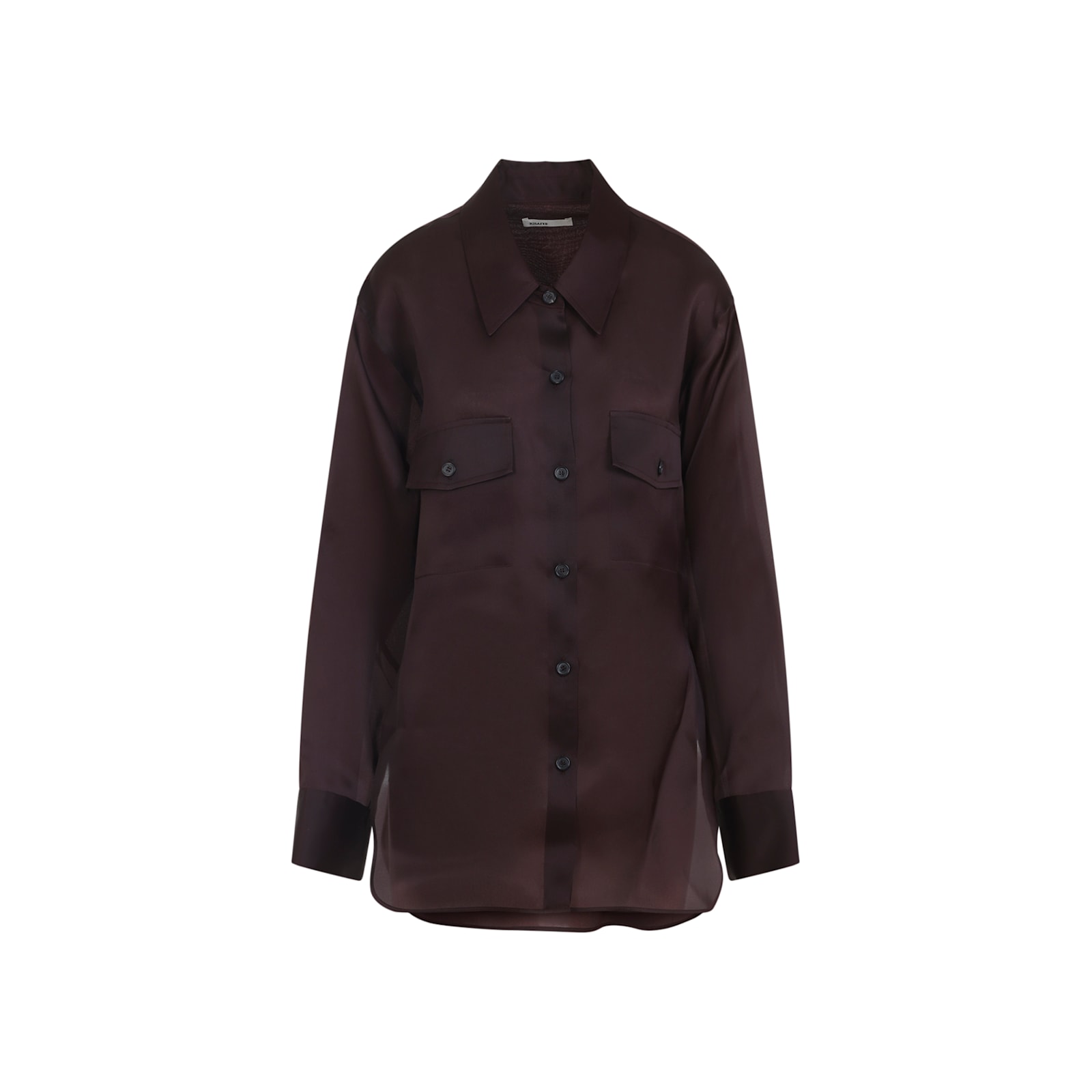 Khaite Womens Almandine Matteo Relaxed-fit Silk Shirt In Burgundy