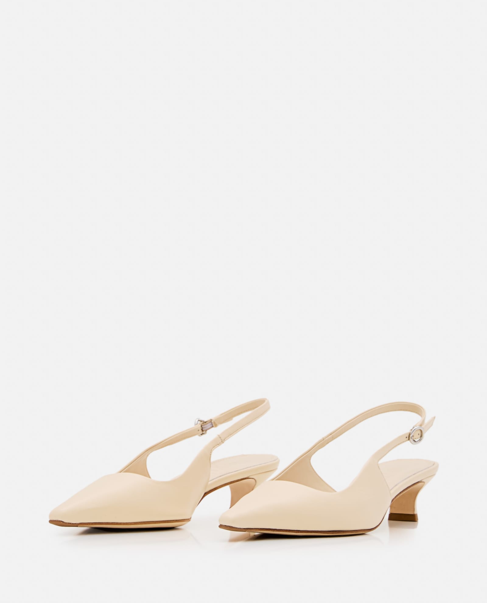 Shop Aeyde 35mm Catrina Nappa Leather Slingback In White