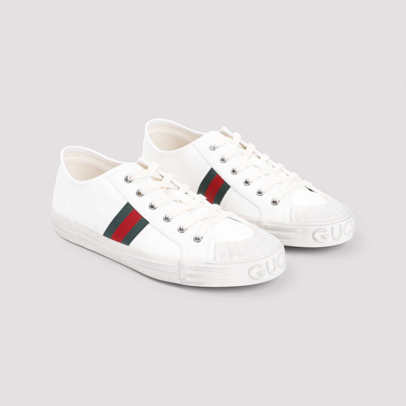 Shop Gucci Julio Sneakers In Grege Wh Vrv