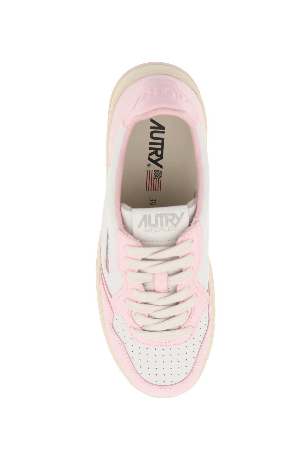 Shop Autry Medalist Low Sneakers In Blush Bride (white)