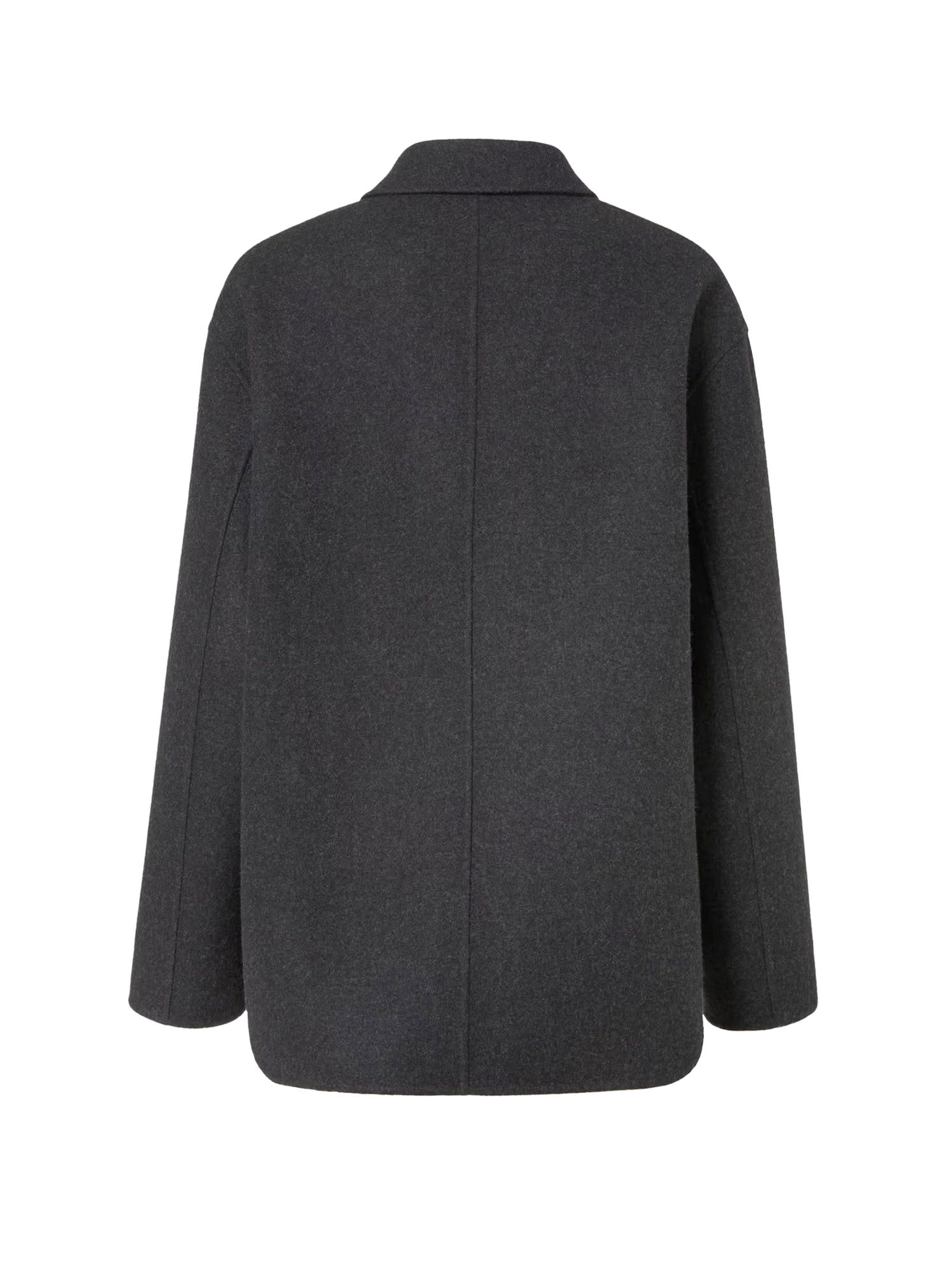 Fendi Double-breasted Wool Felt Peacoat In Gray