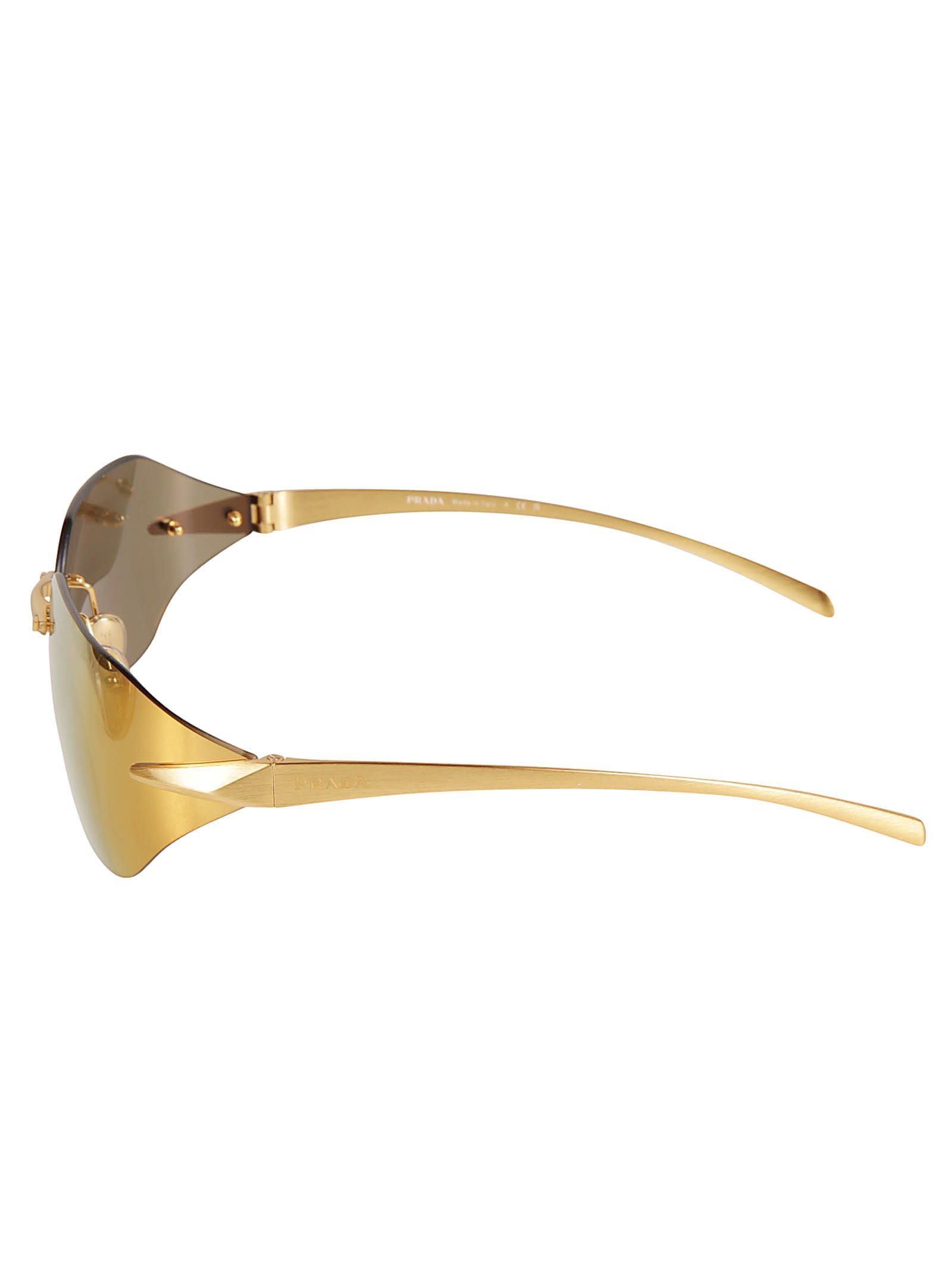 Shop Prada A56s Sole Sunglasses Sunglasses In 15n80c Satin Yellow Gold