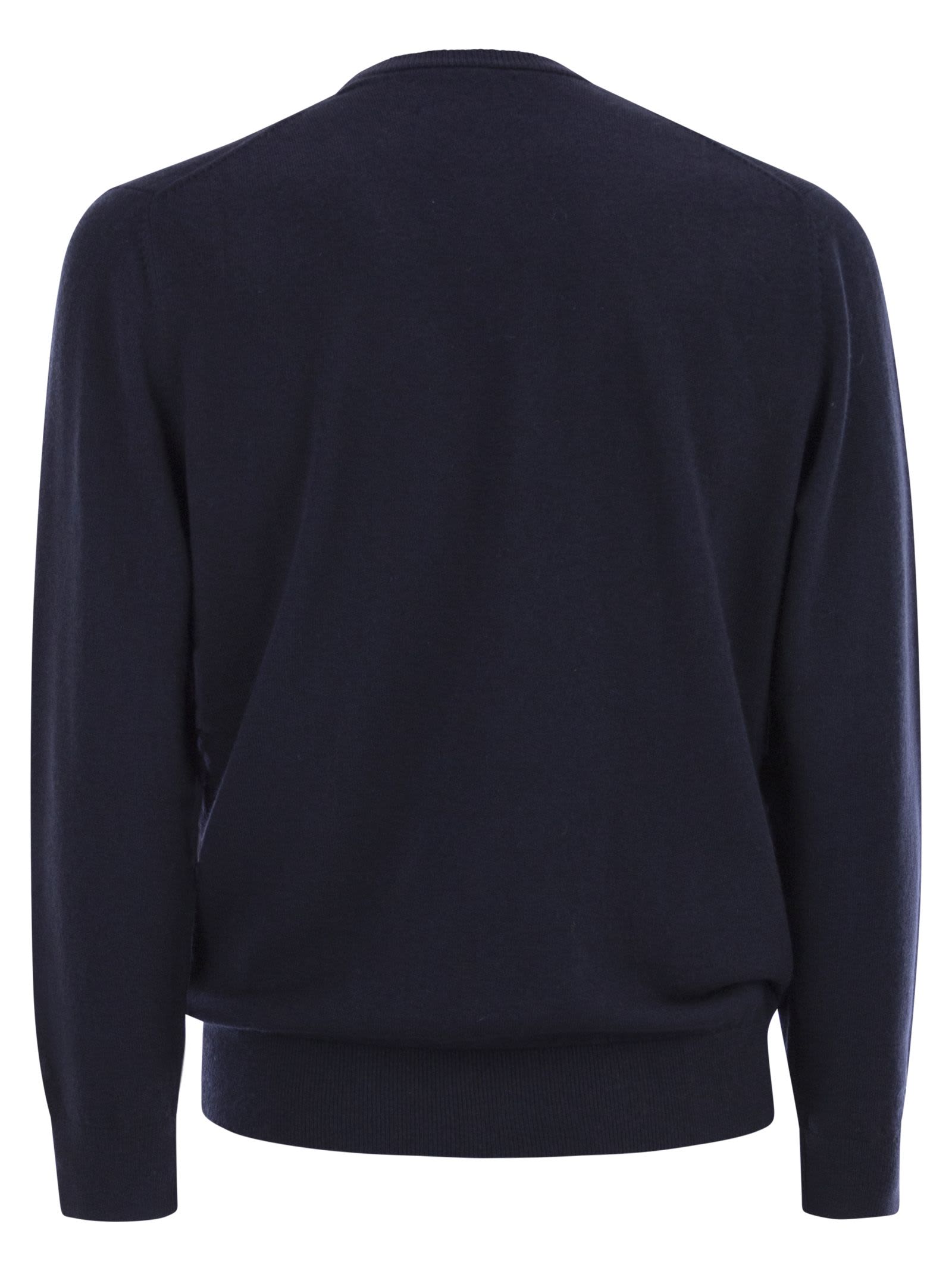 Mc2 Saint Barth Heron Light Embroidered Sweater In Blue