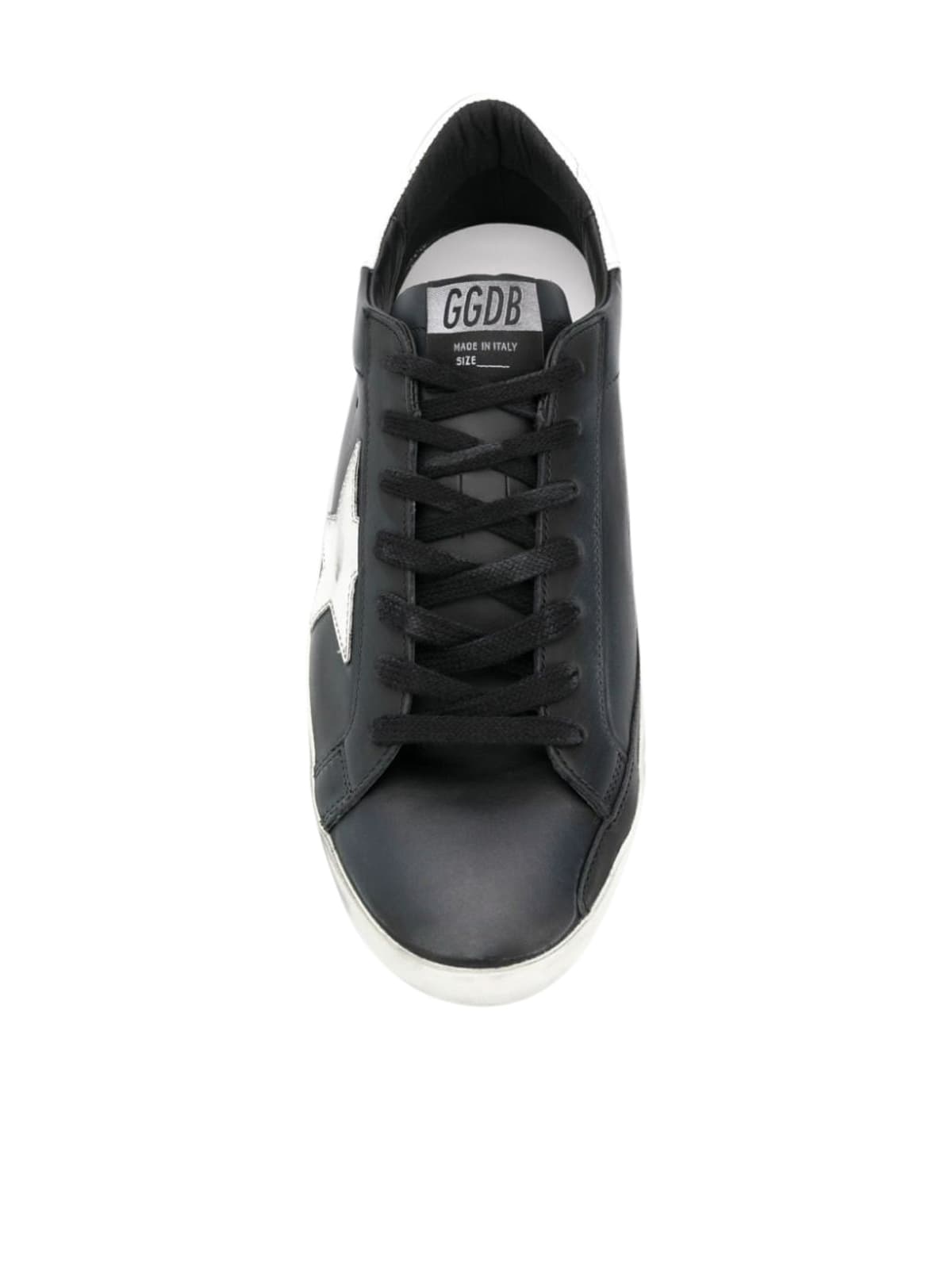 Shop Golden Goose Super-star Leather Upper Shiny Leather Star And Heel In Black White