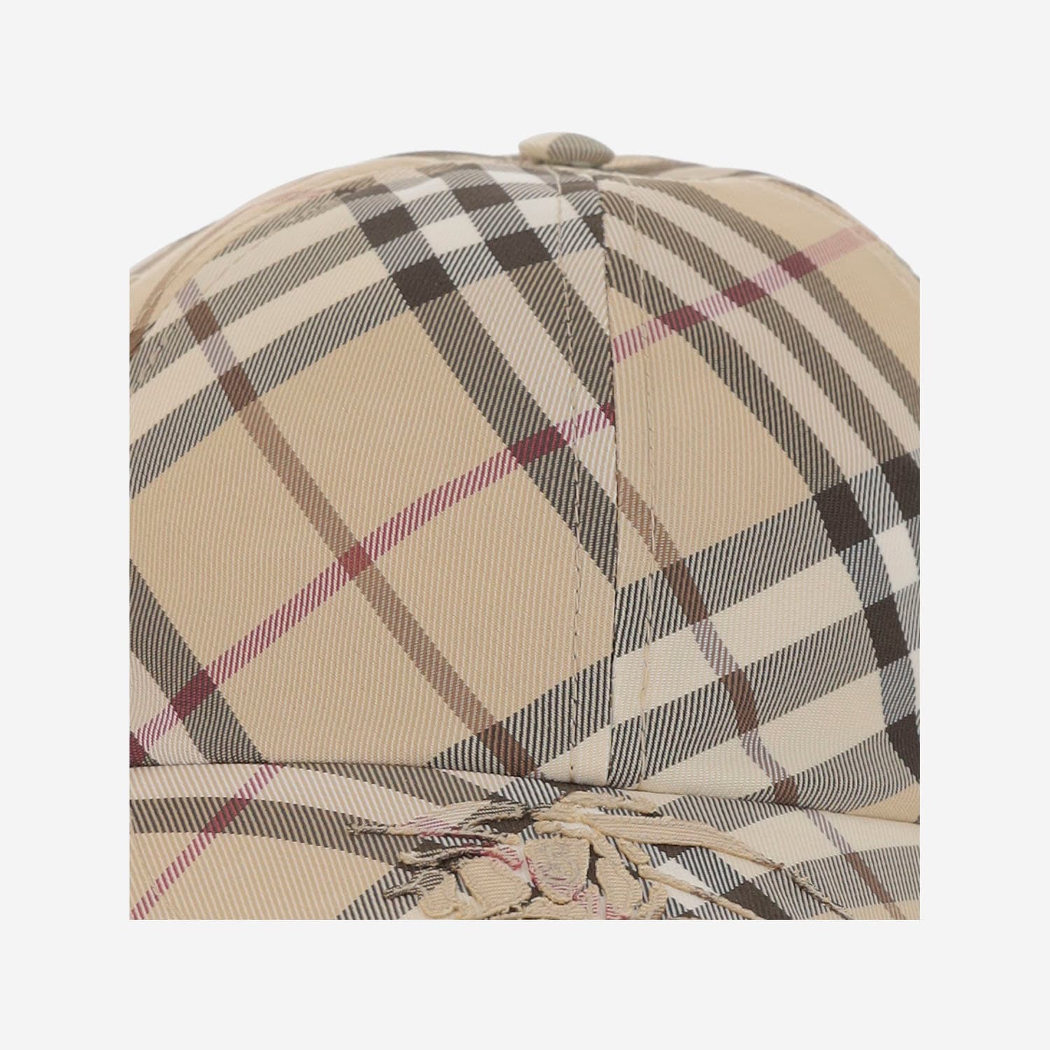 Burberry Baseball Cap With Check Pattern In Red