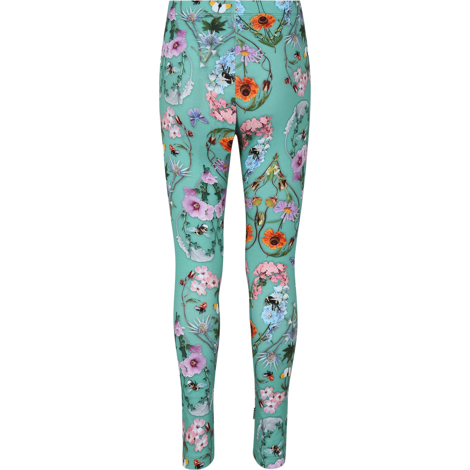 Shop Molo Green Leggings For Girl With Floral Print