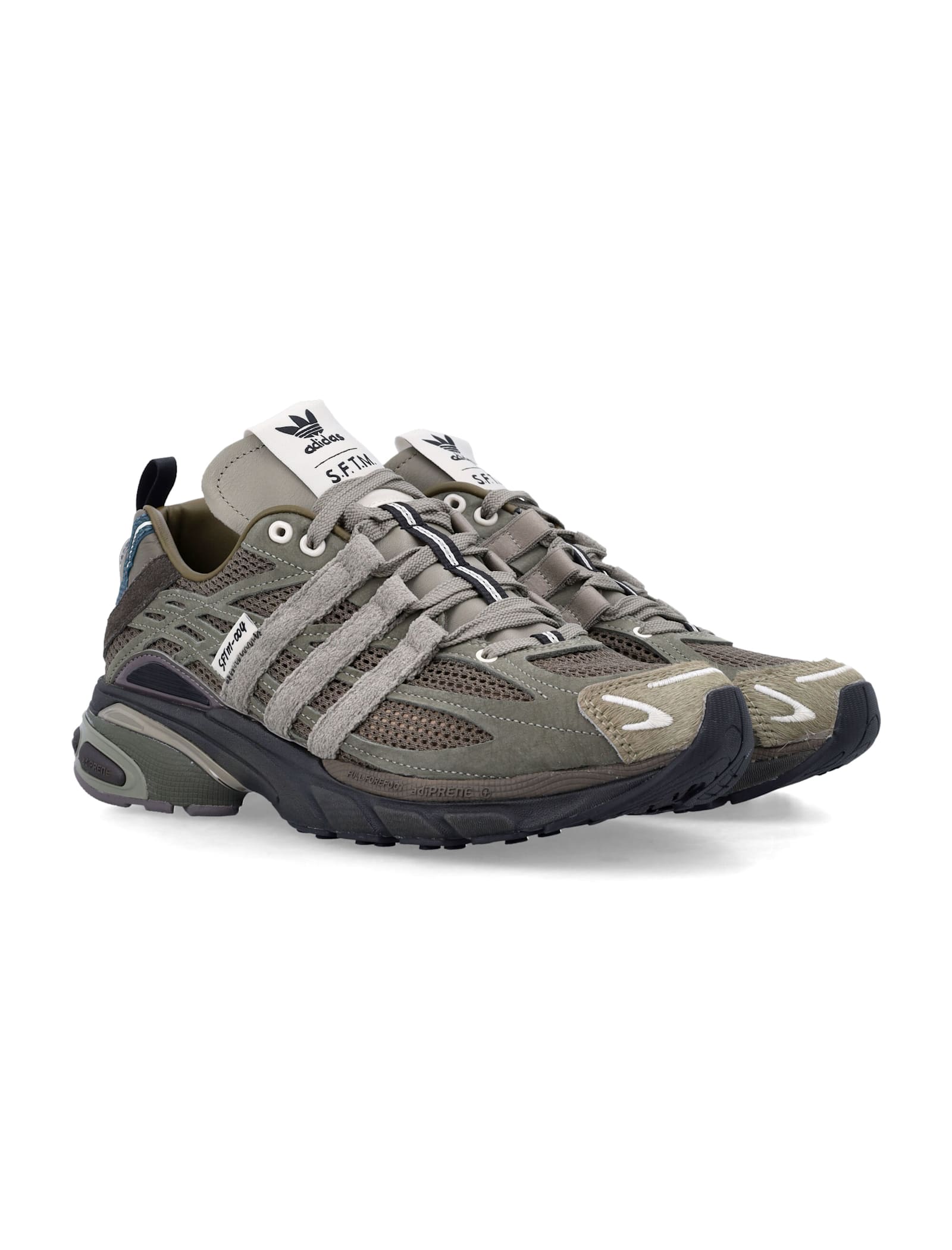 Adidas Originals Adistar Cushion Sneakers In Green Suede And Fabric In Multi