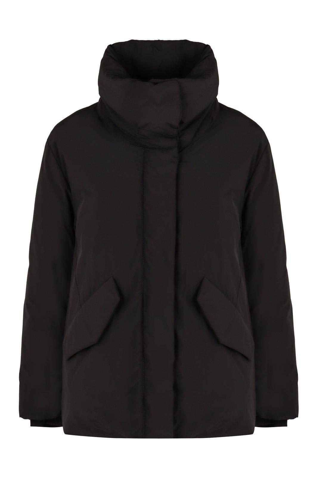 Shop Woolrich Cocoon Funnel-neck Puffer Jacket In Black