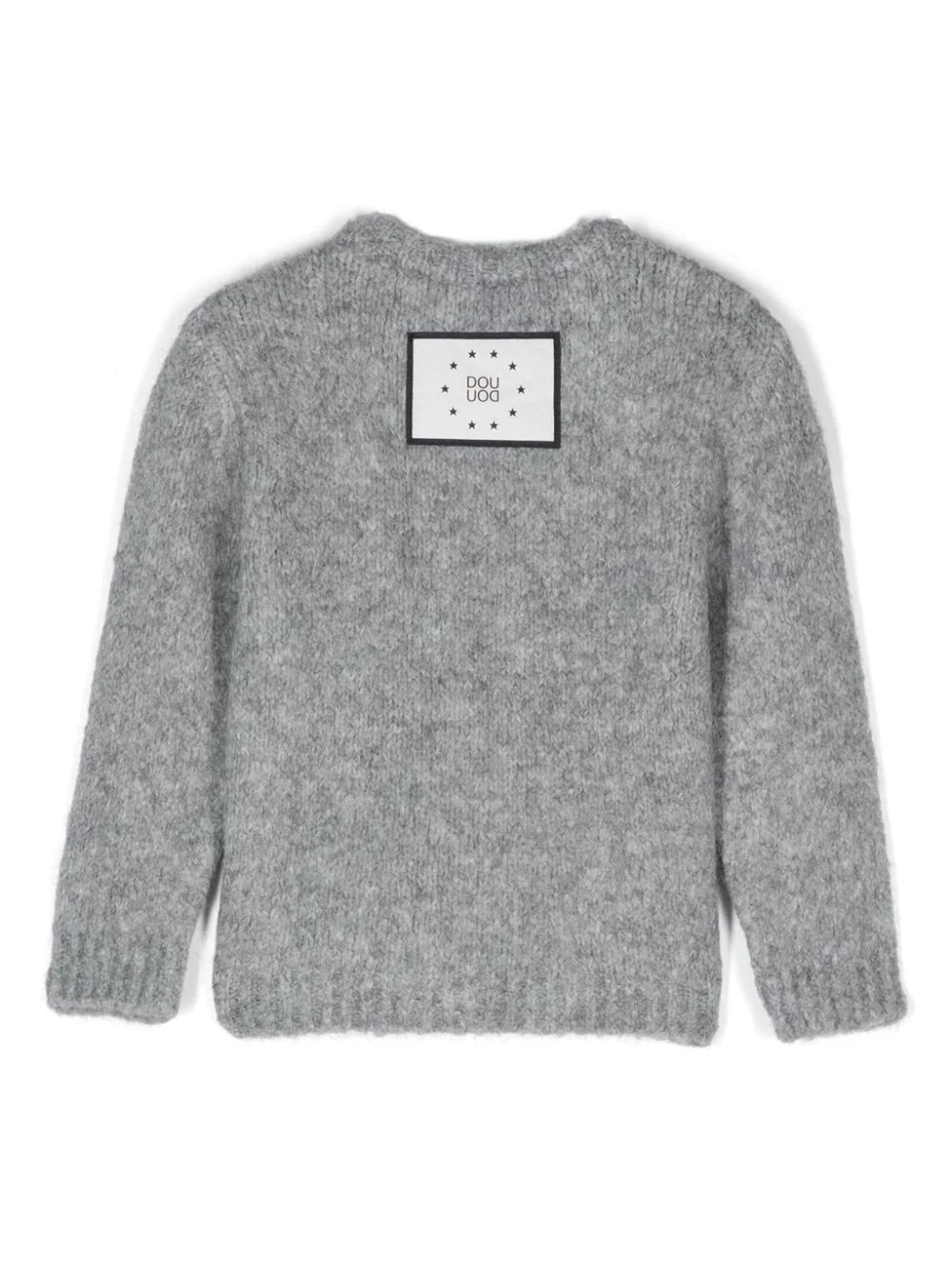 Shop Douuod Sweaters Grey In Grigio Medio Melange