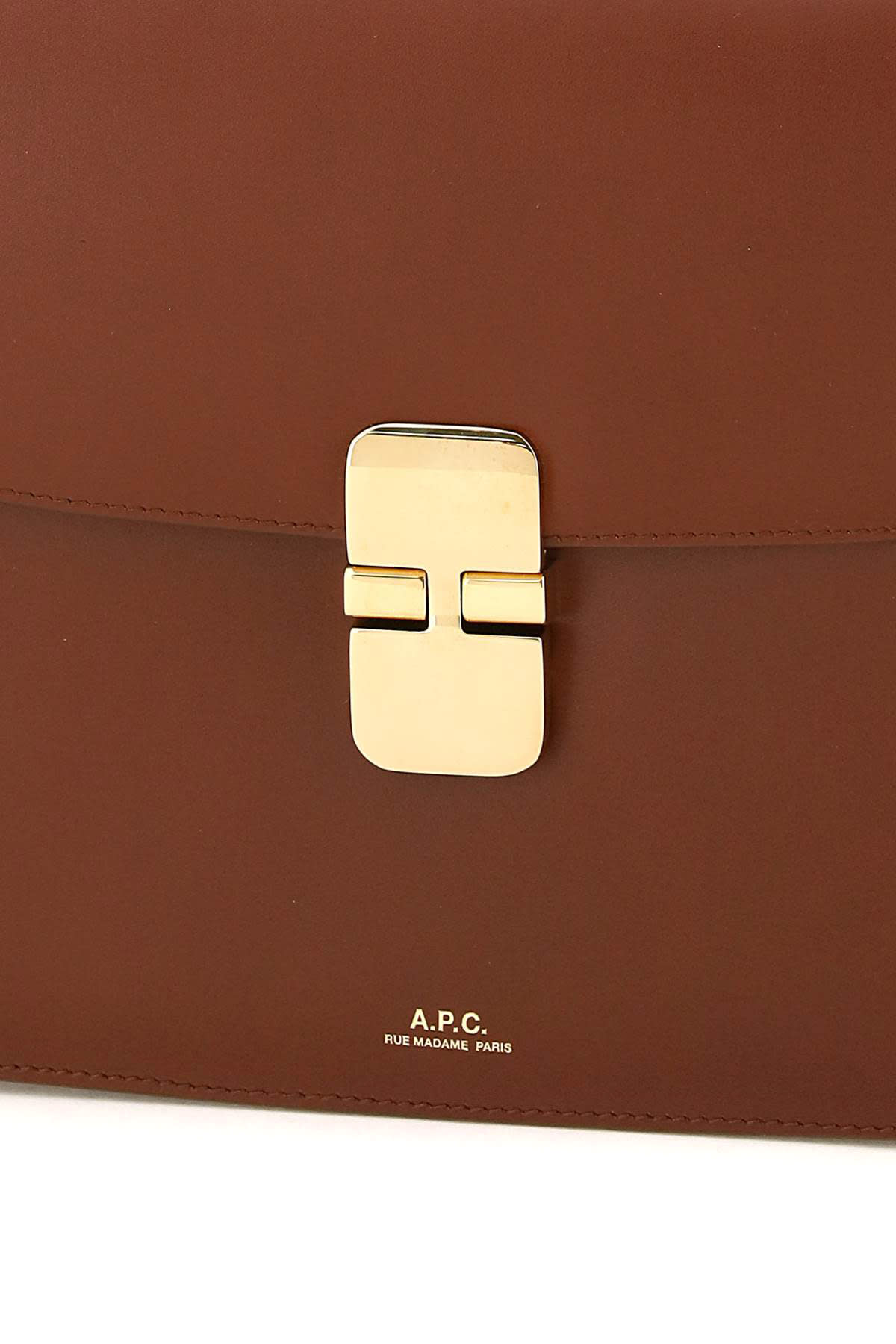 Apc A.p.c. Brown Leather Grace Mini Crossbody Bag In Brown