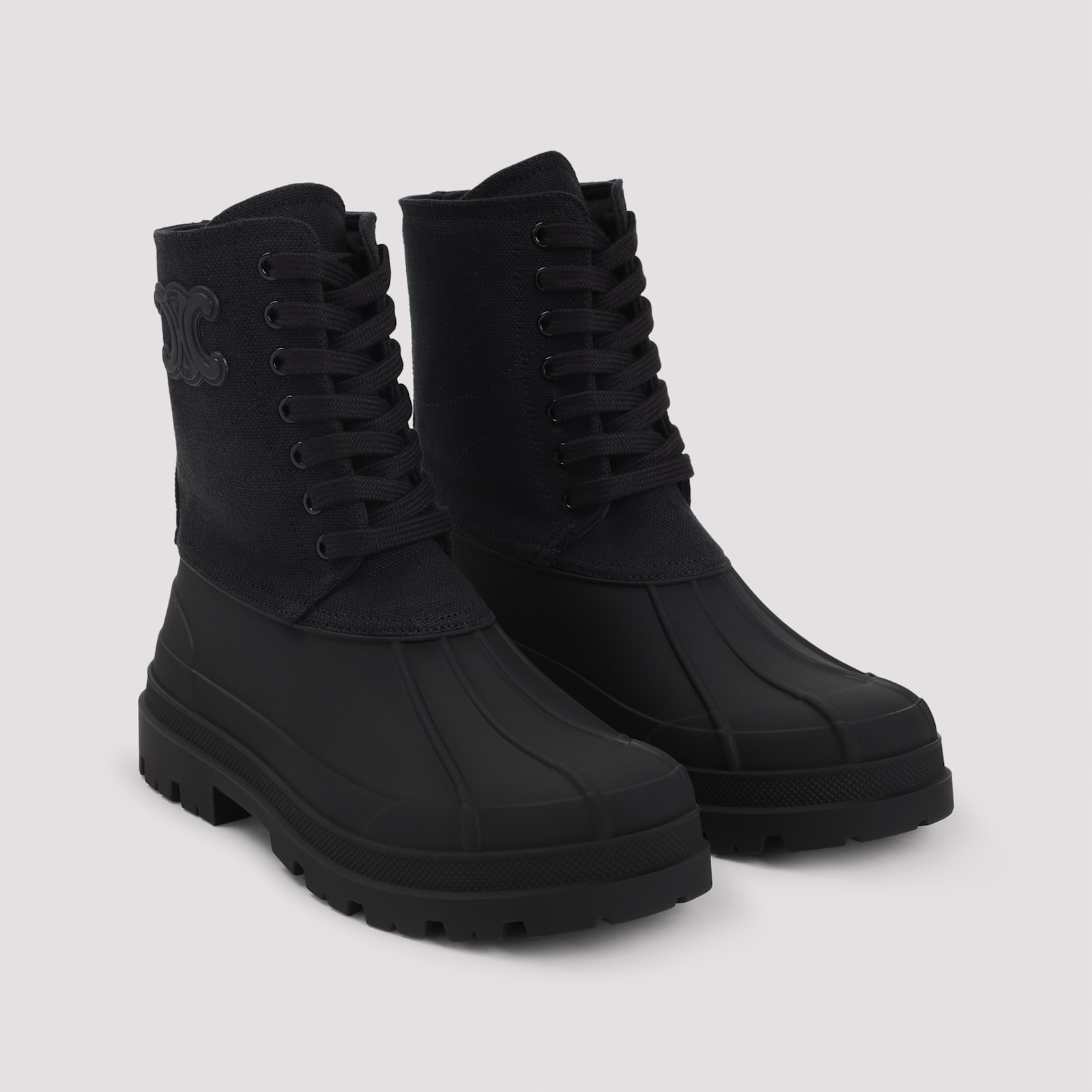 Celine Triumph Canvas High-top Chunky Boot In Multi