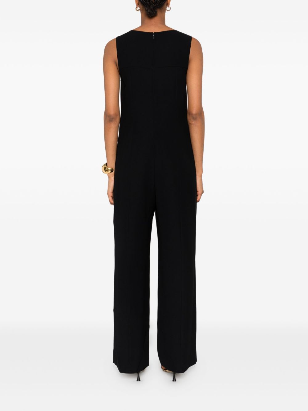 Emporio Armani Sleeveless Long Jumpsuit In Black