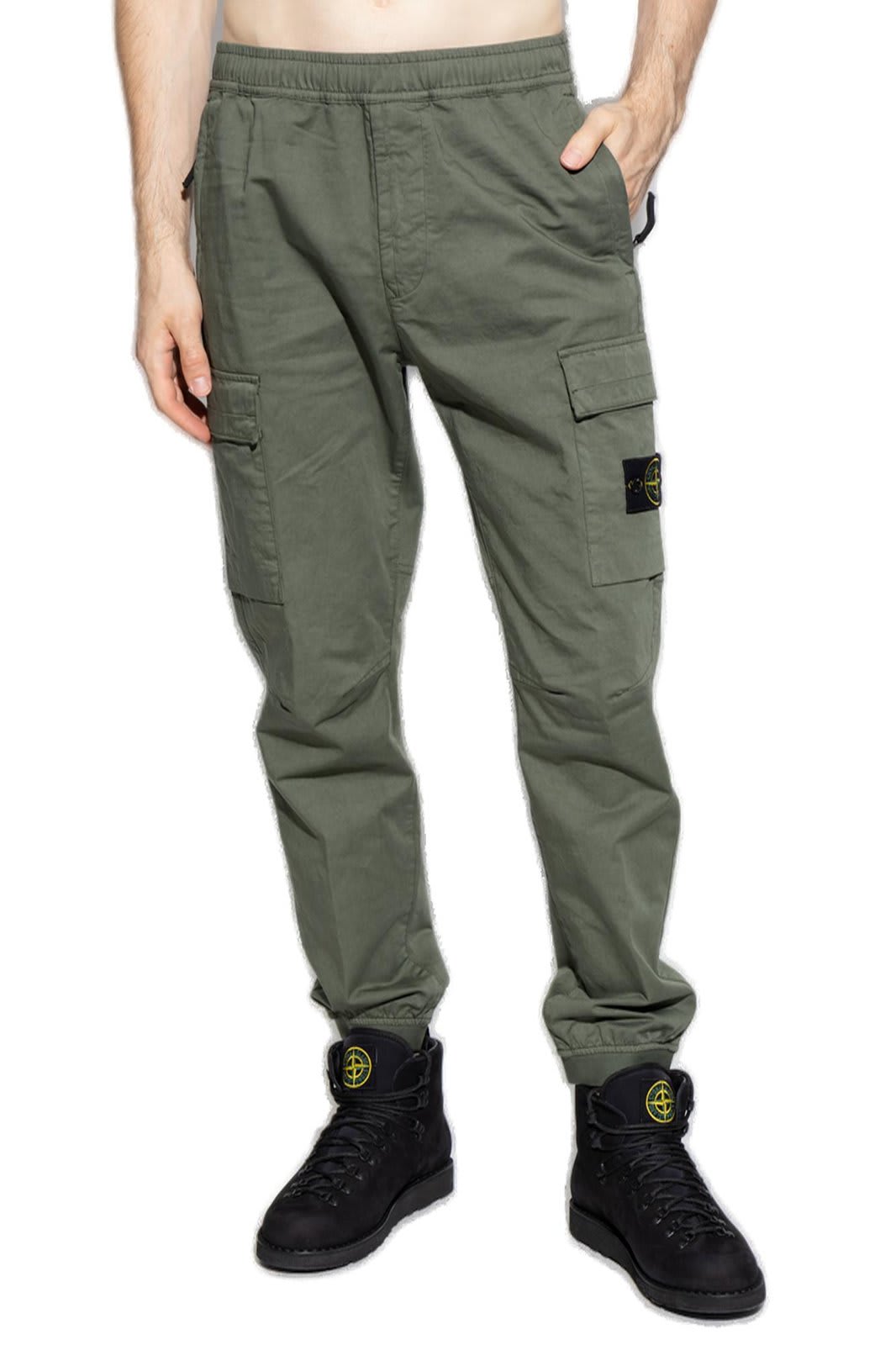 Shop Stone Island Regular Tapered Fit Cargo Pants In Military