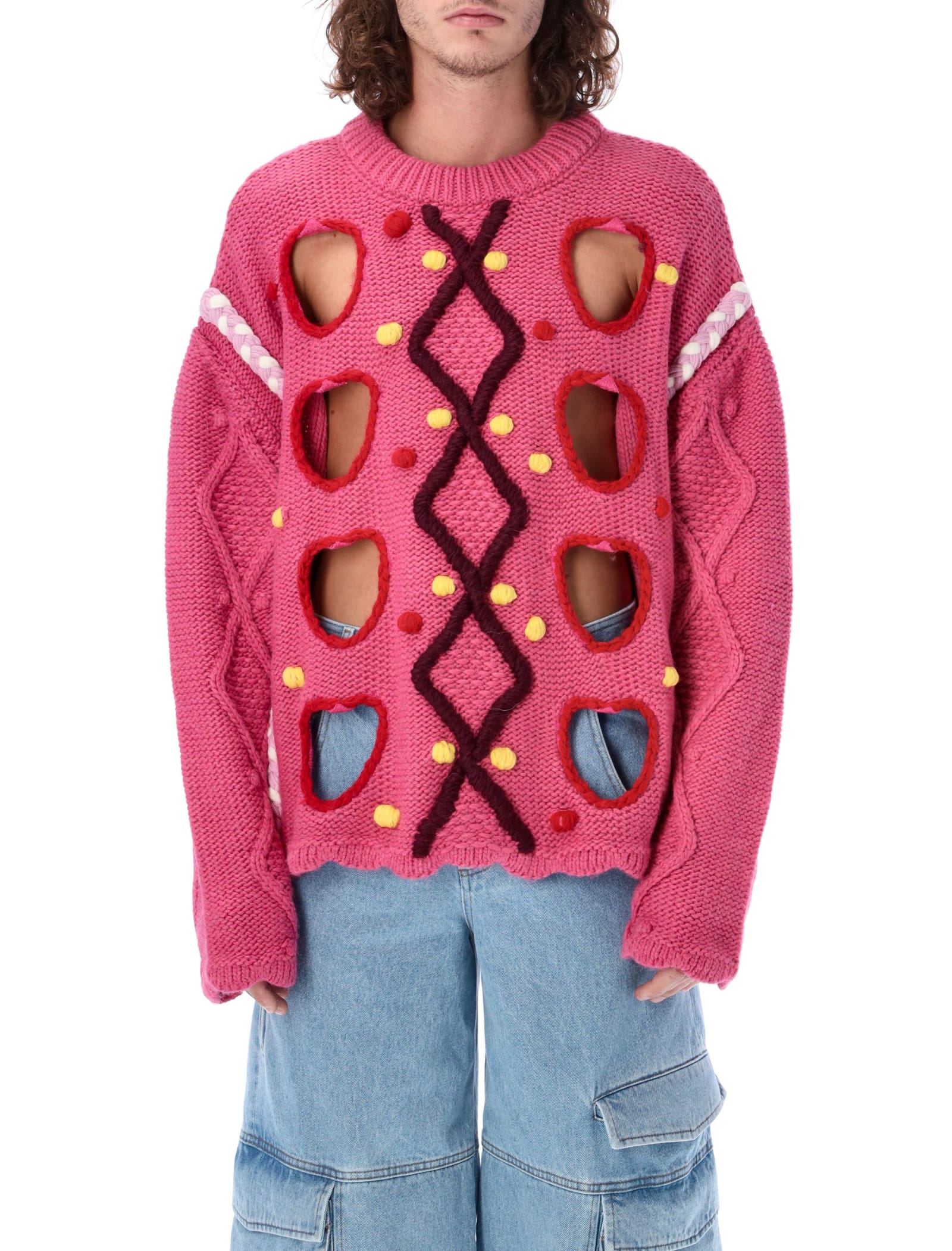 GCDS Oversize Puffy Sweater With Cut-outs