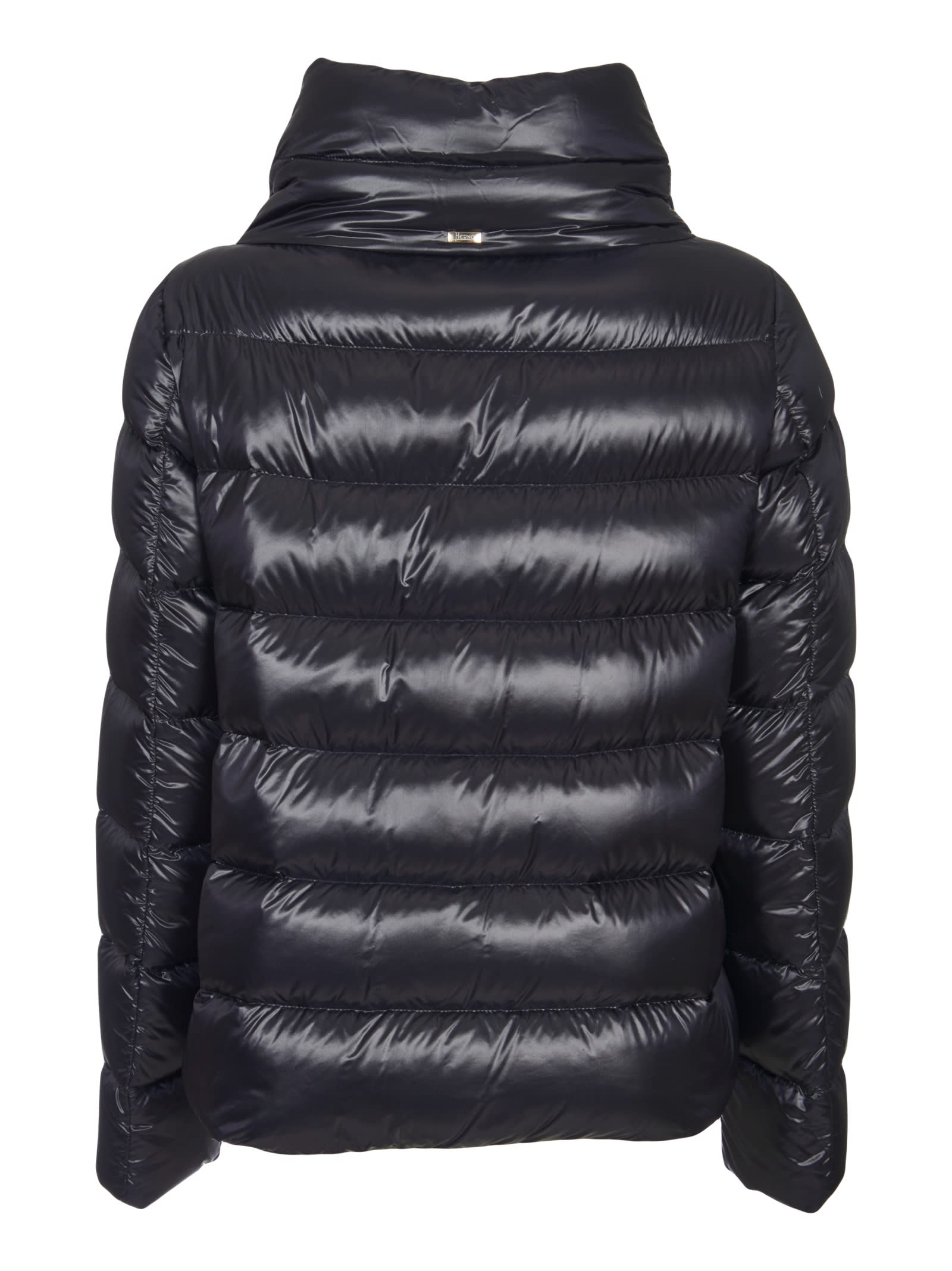 Herno Funnel Neck Padded Down Jacket In Blue