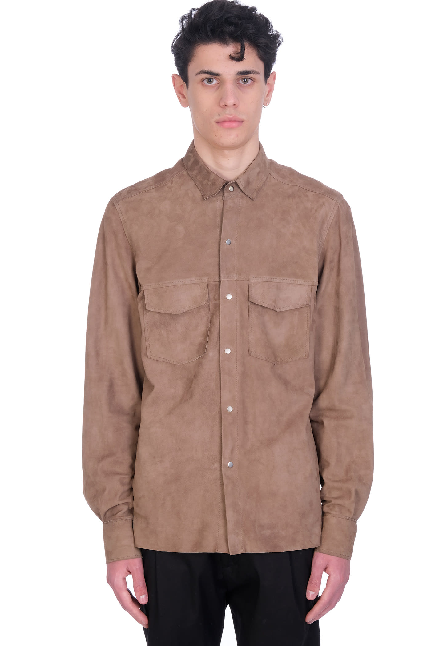 LOW BRAND SHIRT IN BEIGE LEATHER,L1JSS215855A029