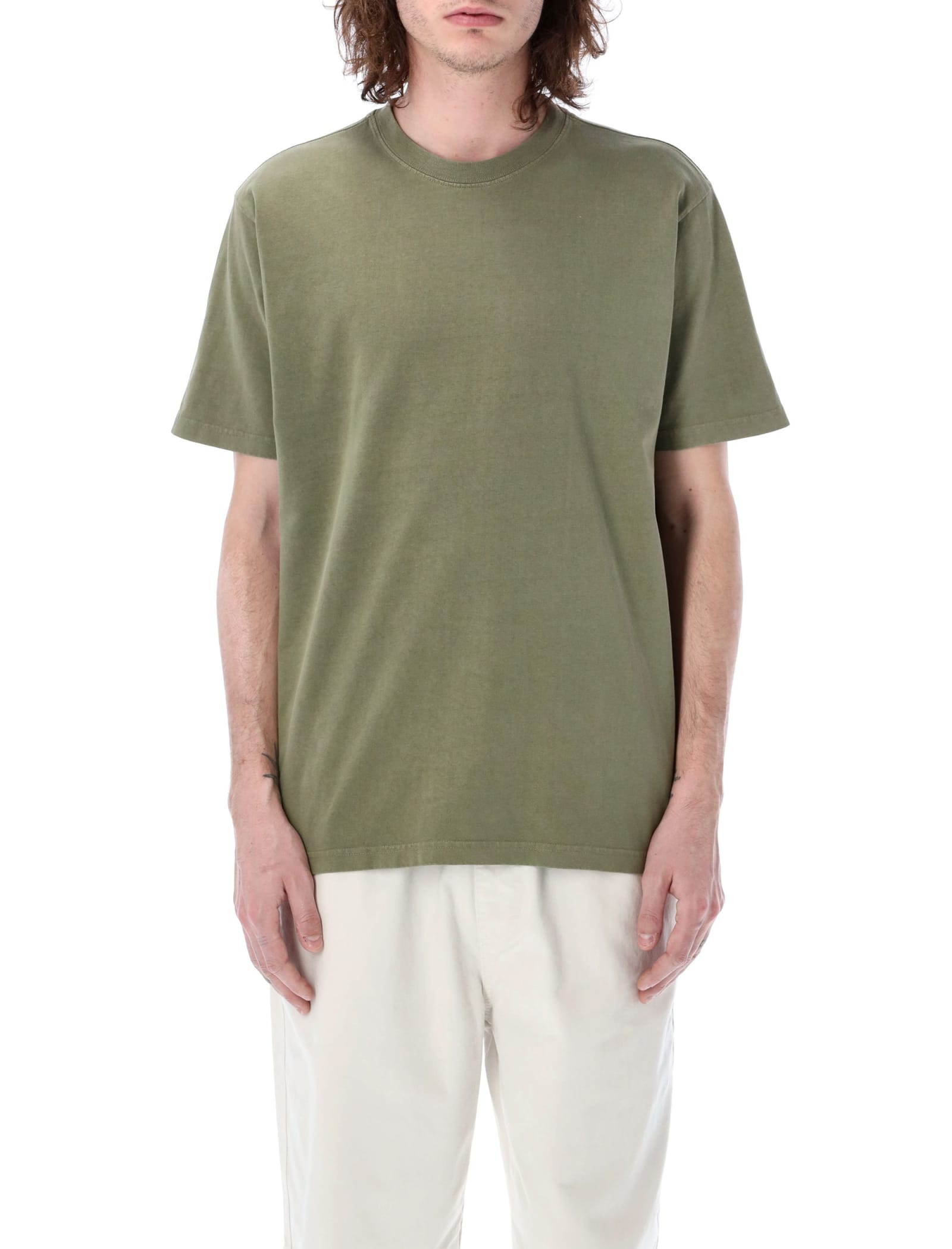 Stussy Pigment Dyed Crew In Olive | ModeSens