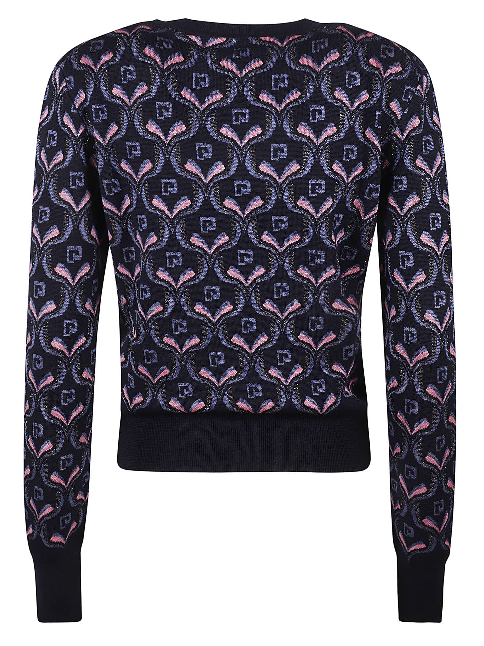 Shop Rabanne Monogram Sweater In Violet