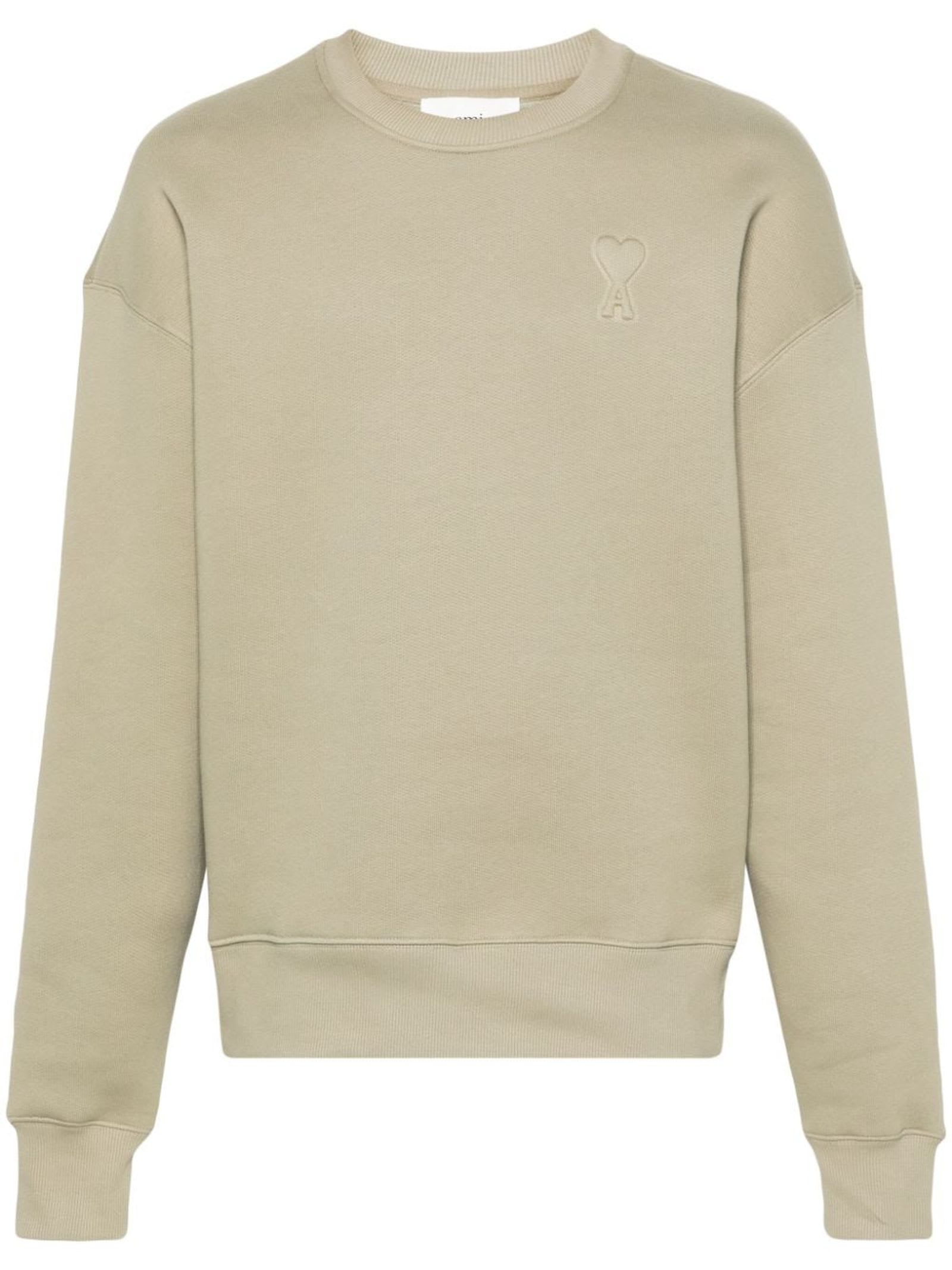 AMI ALEXANDRE MATTIUSSI GREEN COTTON BLEND SWEATSHIRT