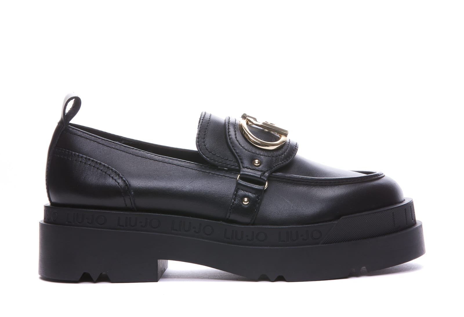 Liu •jo Love 41 50mm Logo-plaque Loafers In Black