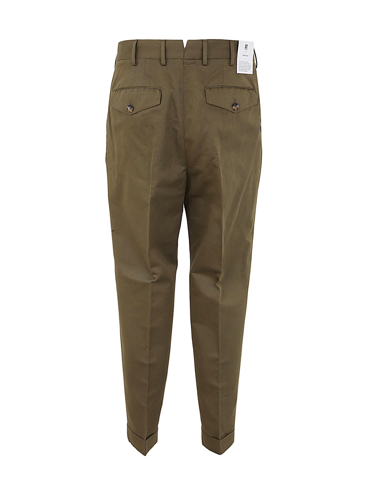 Shop Pt01 Man Reporter Trousers With Double Pences In Military