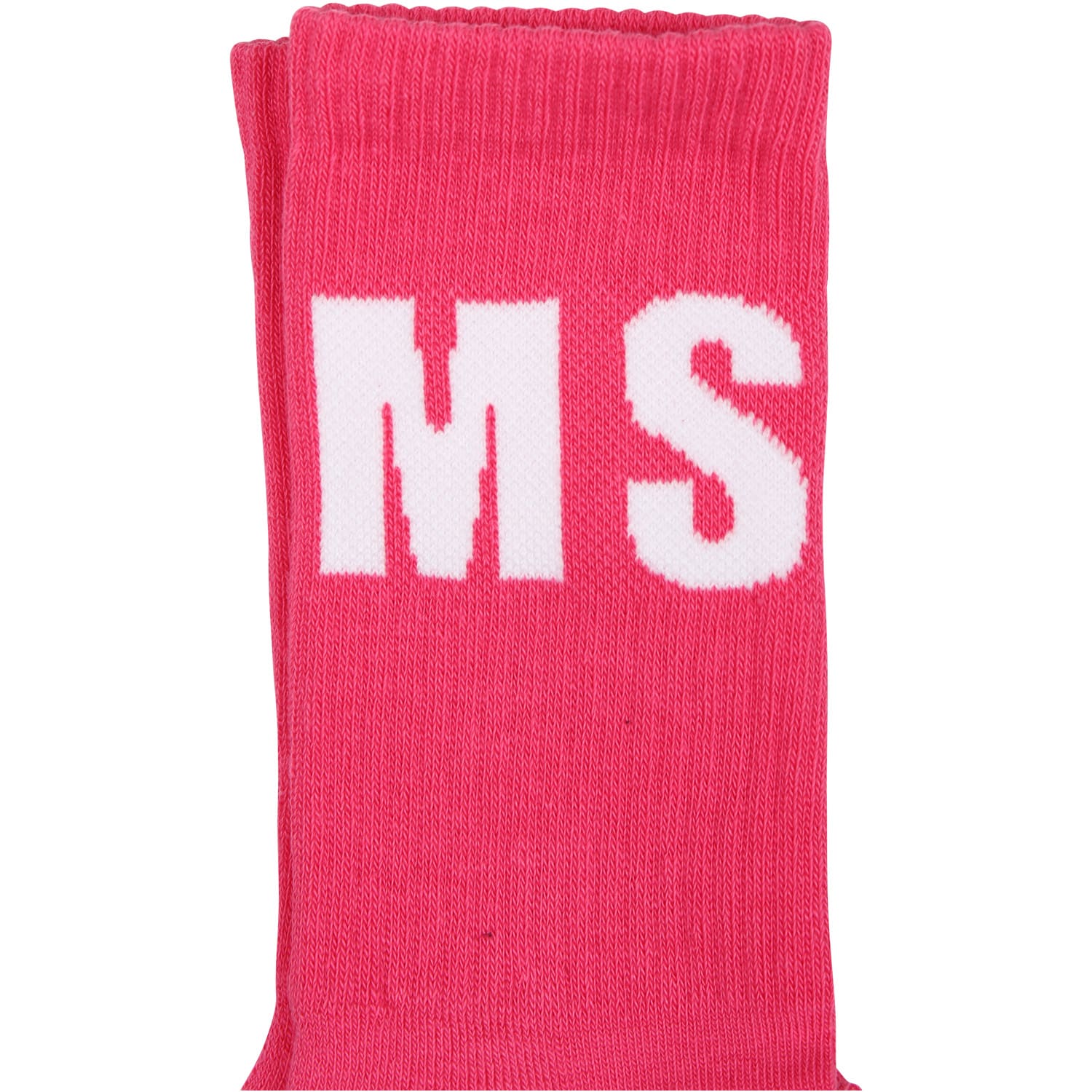 Shop Msgm Fuchsia Socks For Kids With Logo