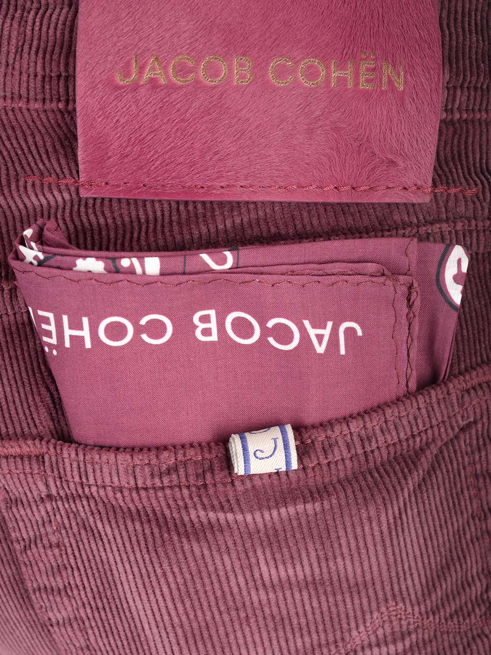 Shop Jacob Cohen Velvet Trouser In Bordeaux