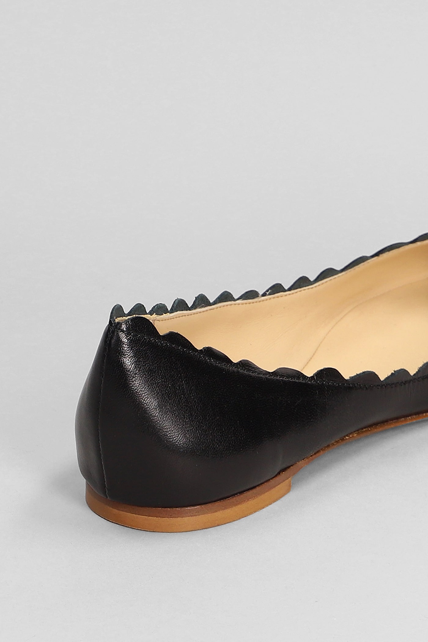 Fabio Rusconi Ballet Flats In Black Leather | Smart Closet