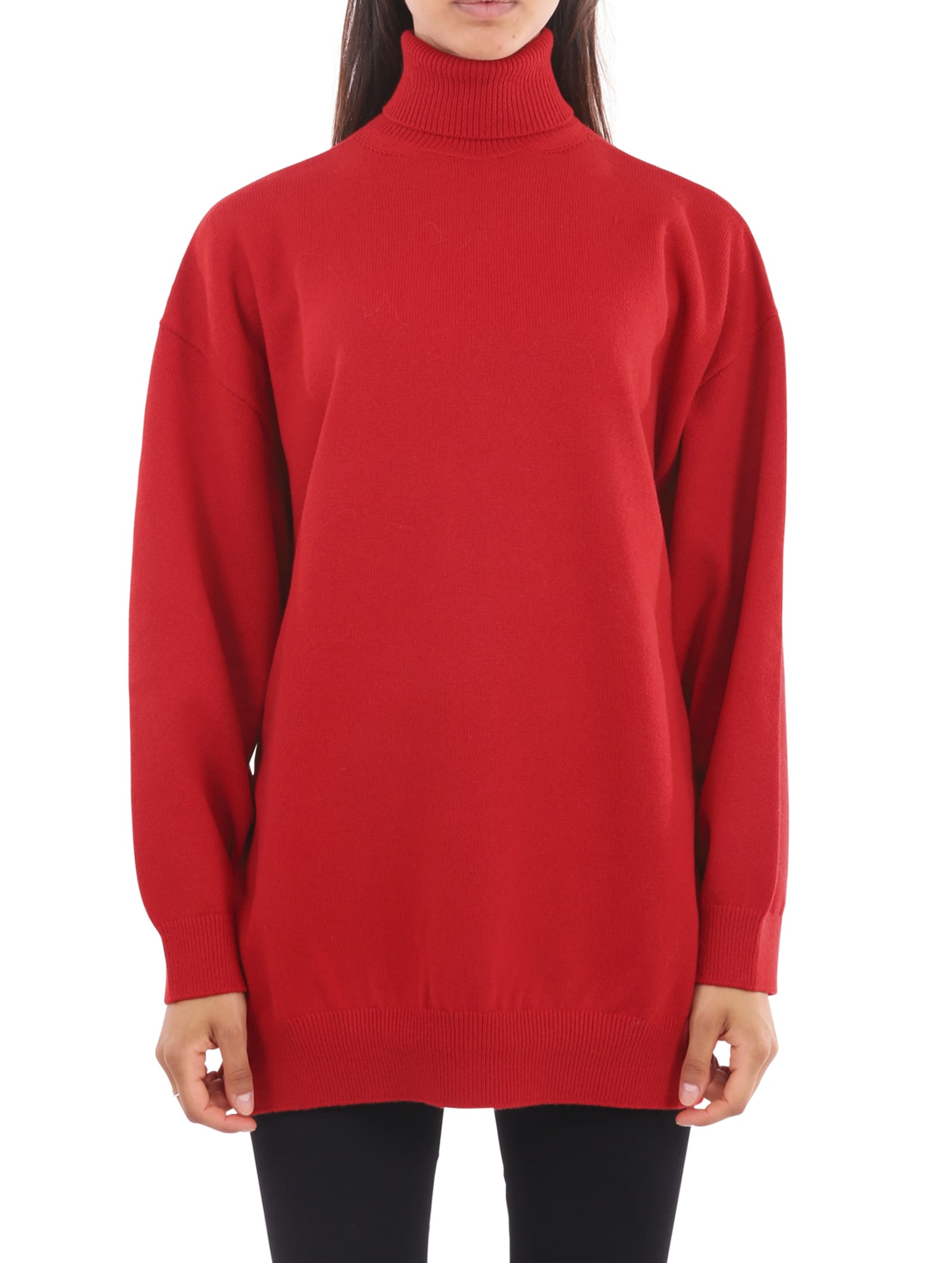 red balenciaga sweater