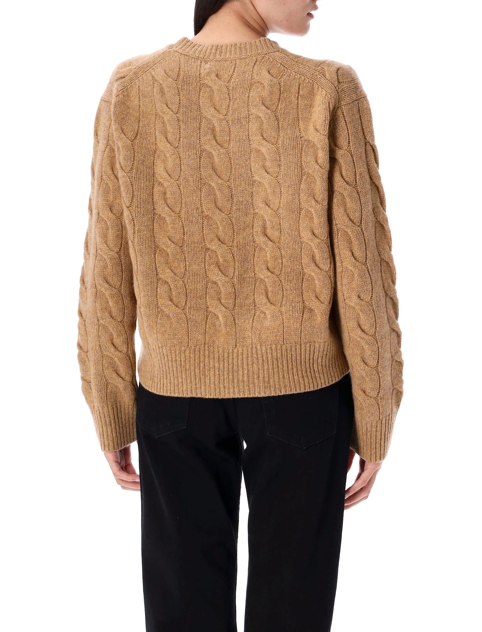 Polo Ralph Lauren Wool And Cashmere Cable-knit Sweater In Brown