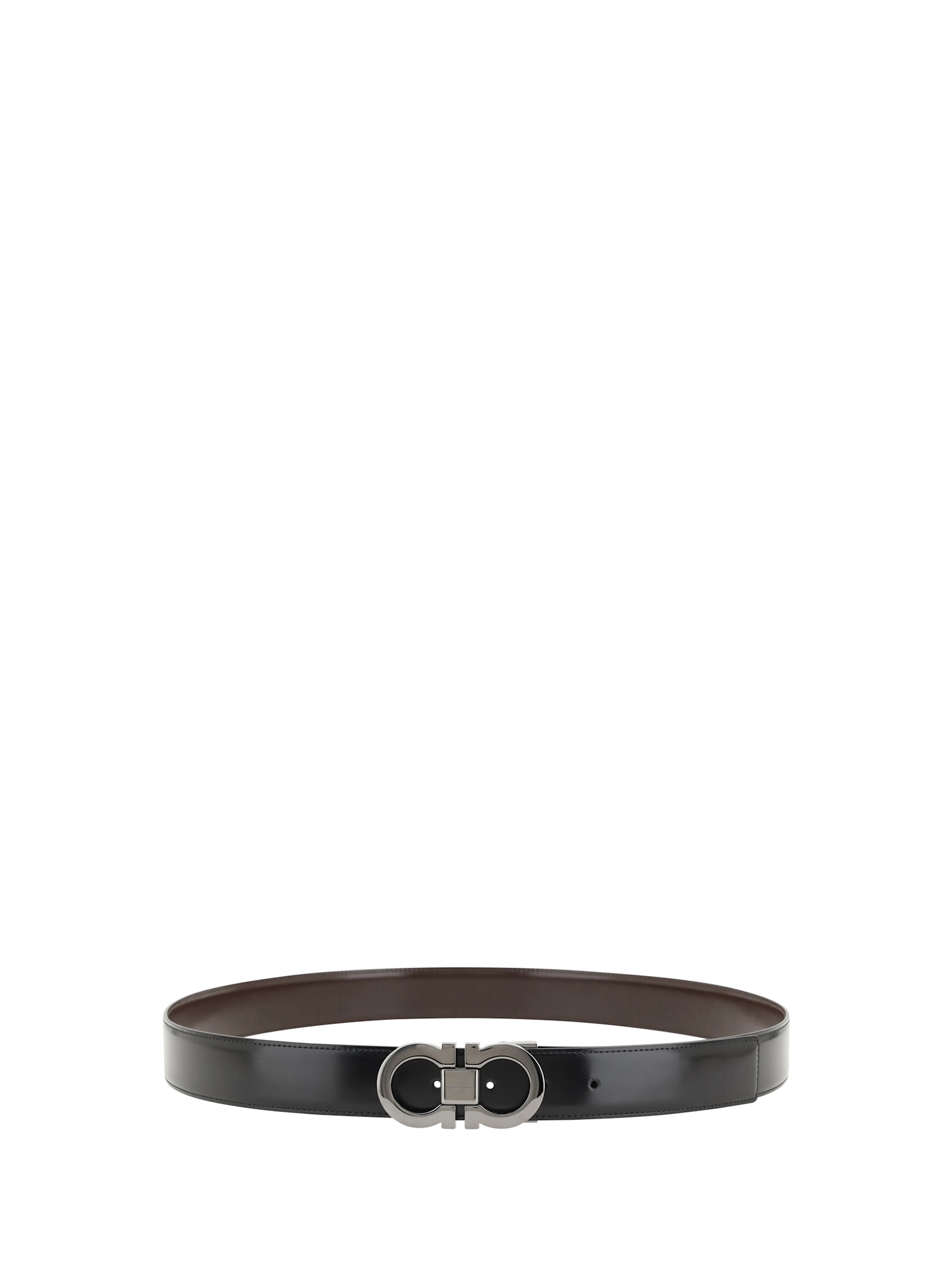 Ferragamo Men Reversible Belt In Black