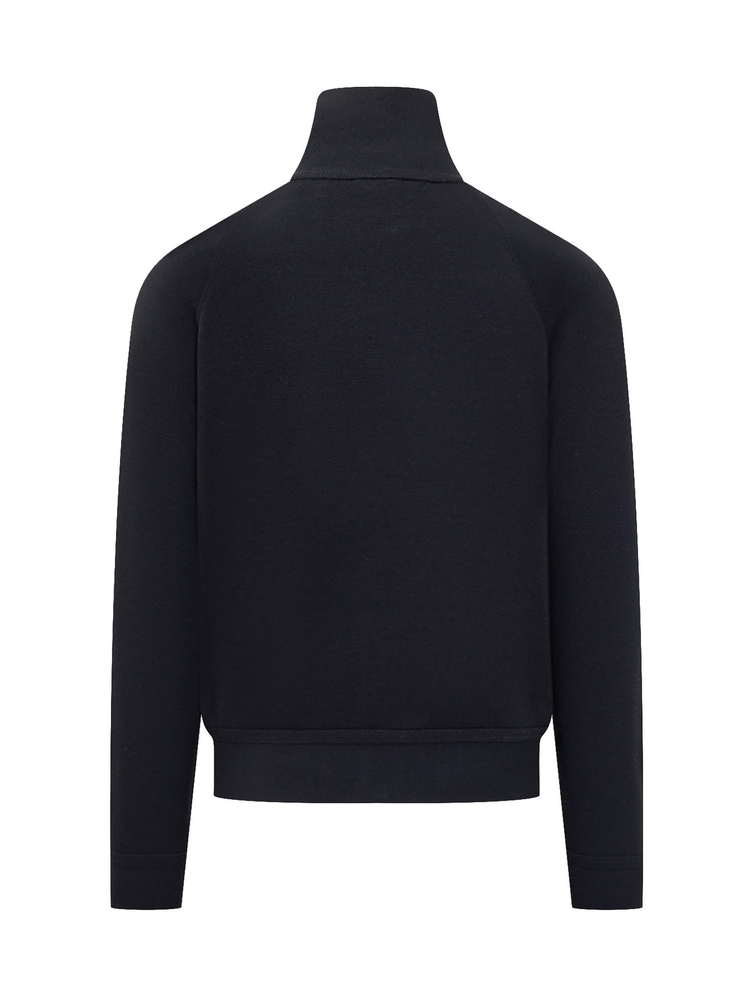 Shop Tom Ford Full Zip Sweatshirt In Midnight Navy