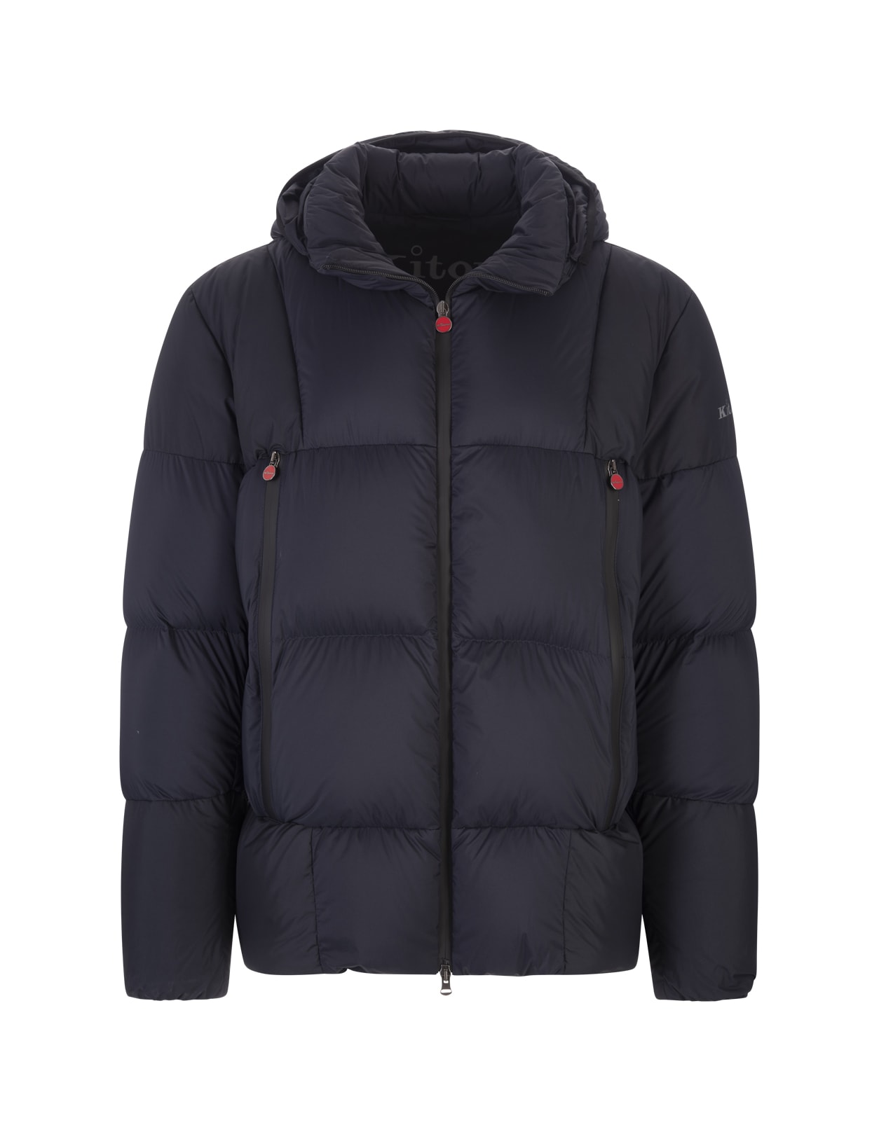 Kiton Navy Blue Quilted Nylon Puffer Jacket