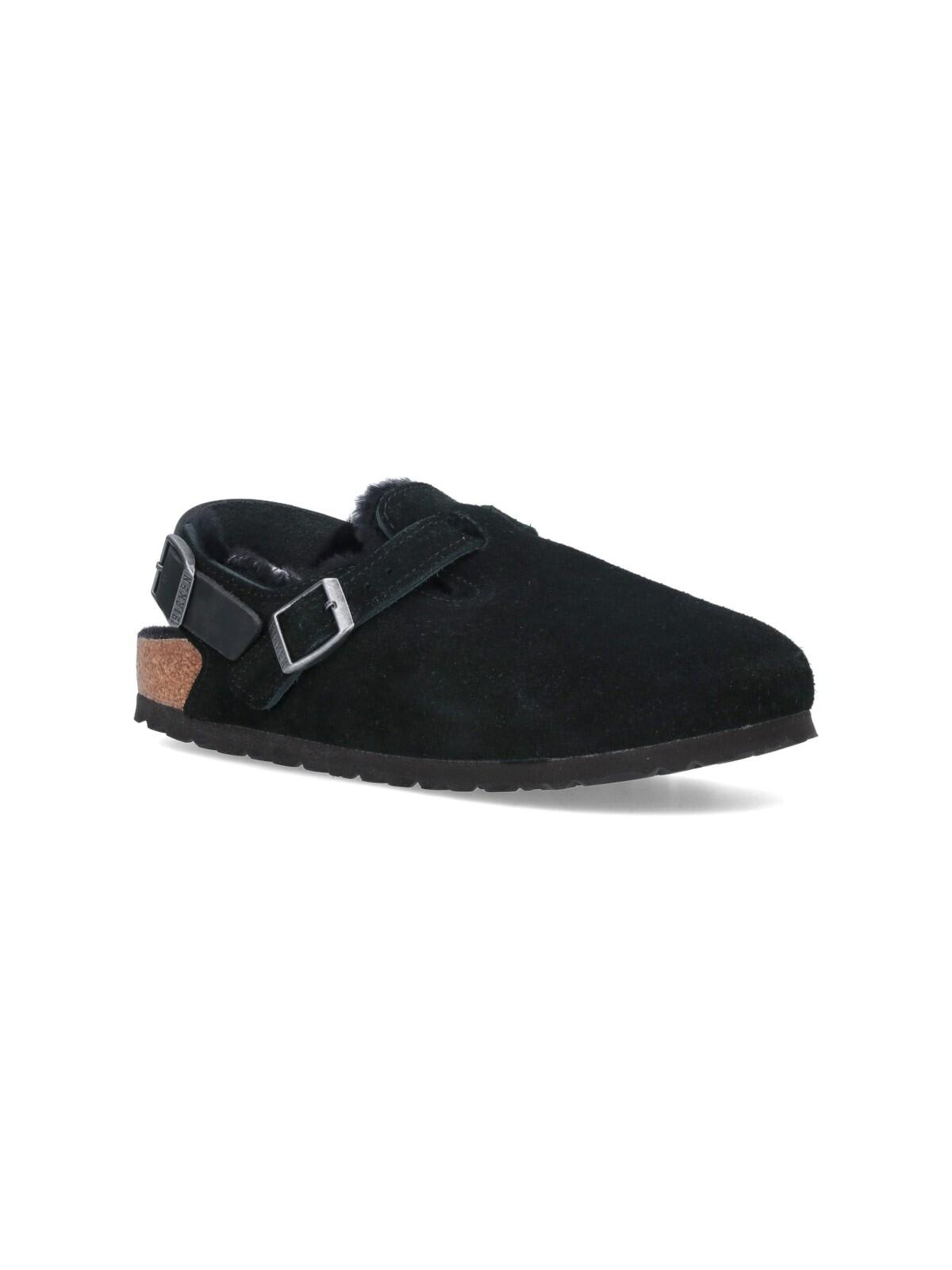 Shop Birkenstock Tokio Fur Mules In Black