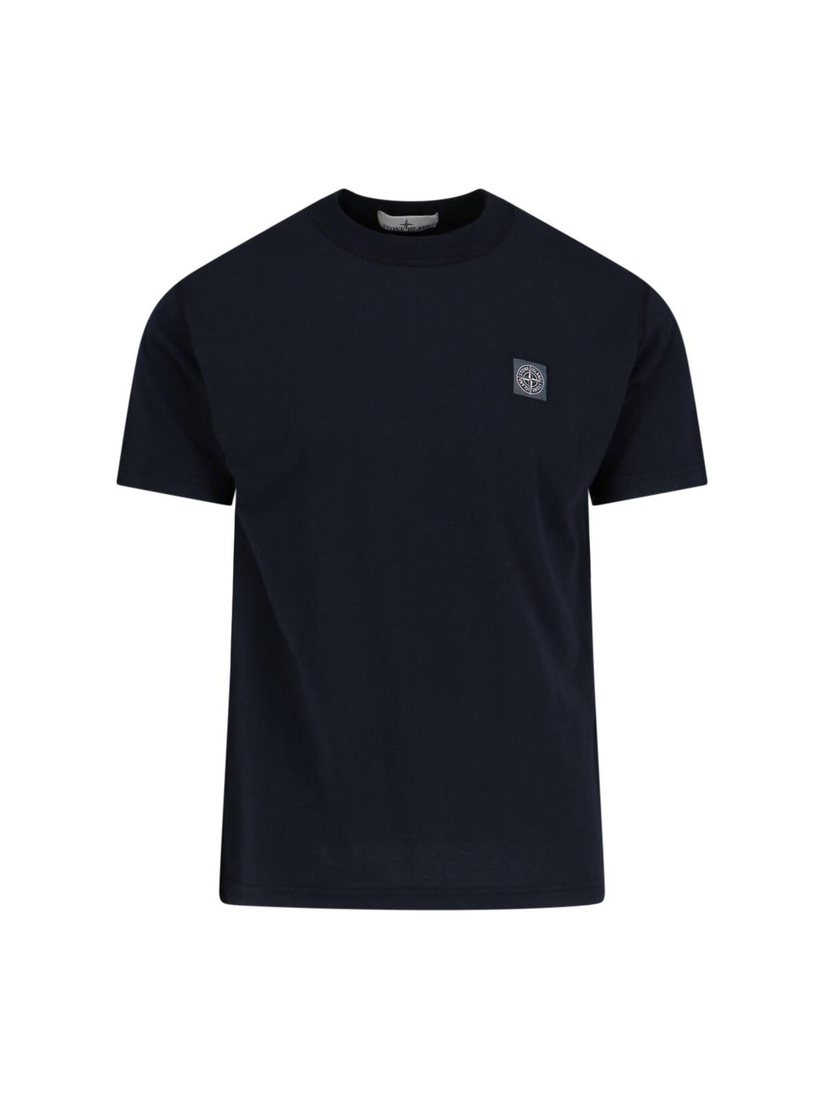 Stone Island Logo T-shirt In Blue