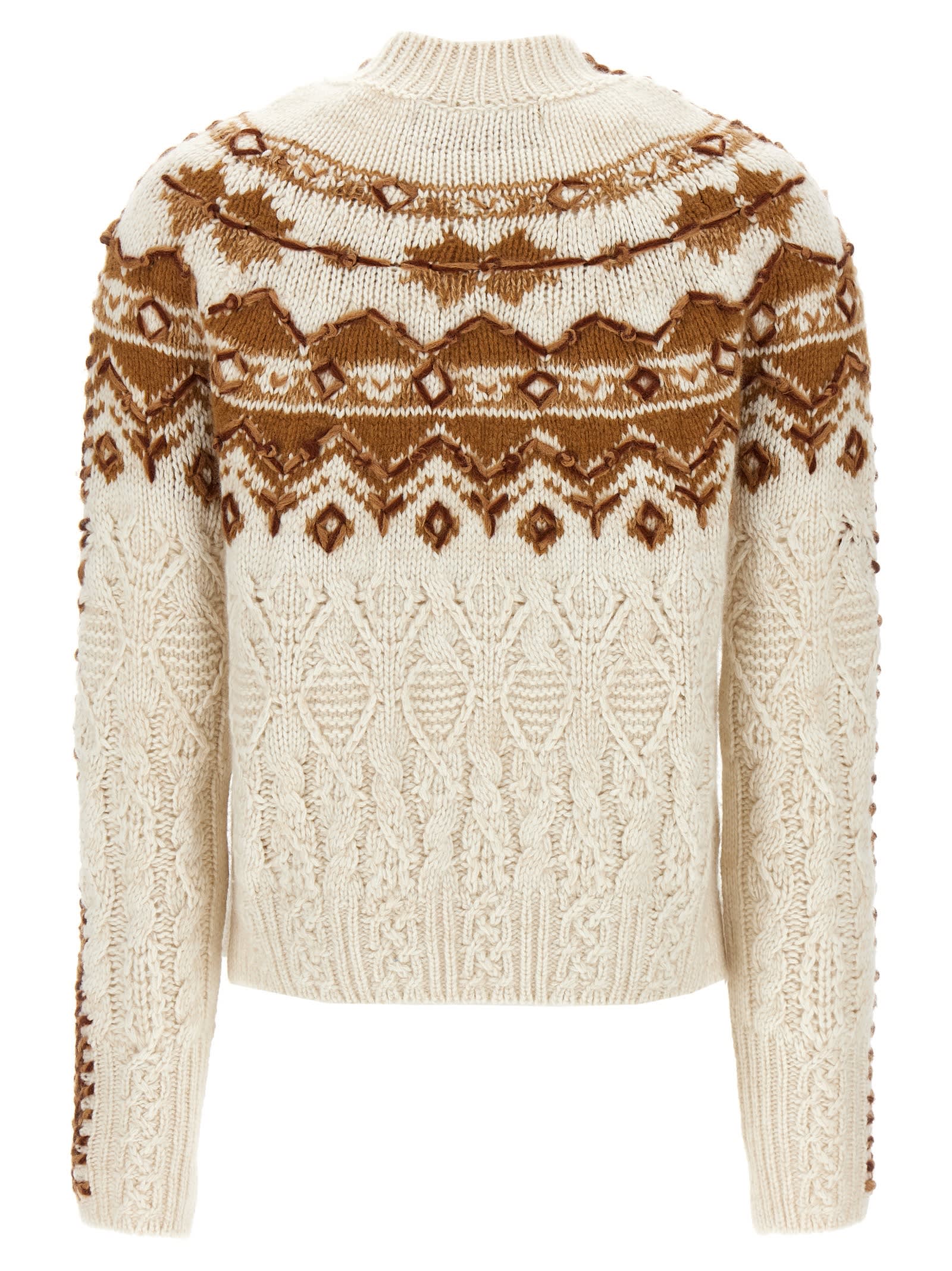 Shop Ermanno Scervino Jacquard Sweater In White