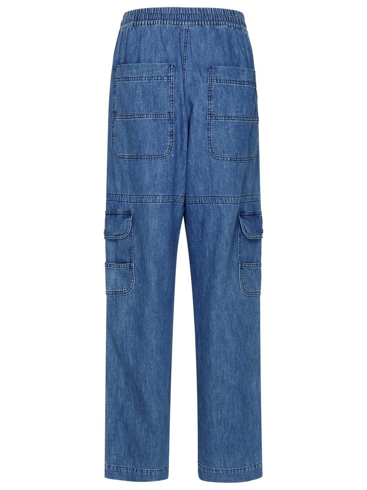 Shop Isabel Marant Vanni Light Blue Cotton Pants