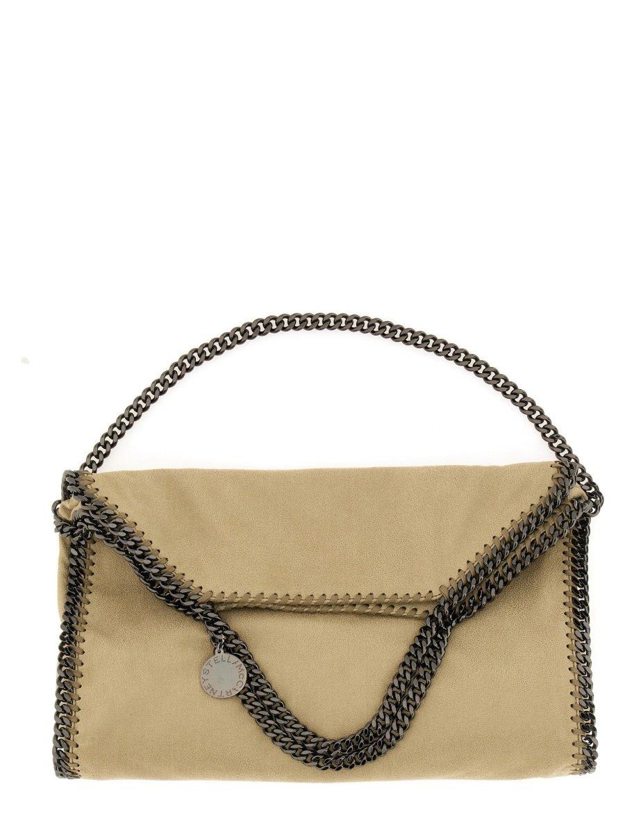 Shop Stella Mccartney Falabella Fold-over Tote Bag In Kaki