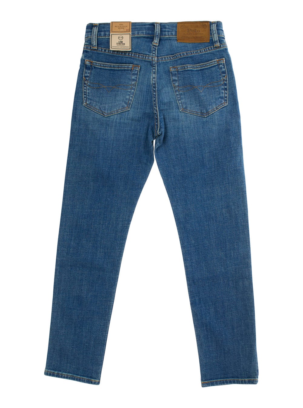 Polo Ralph Lauren Sullivan Blue Jeans With Belt Loops And Logo Patch On The Rear In Denim Boy In Blu