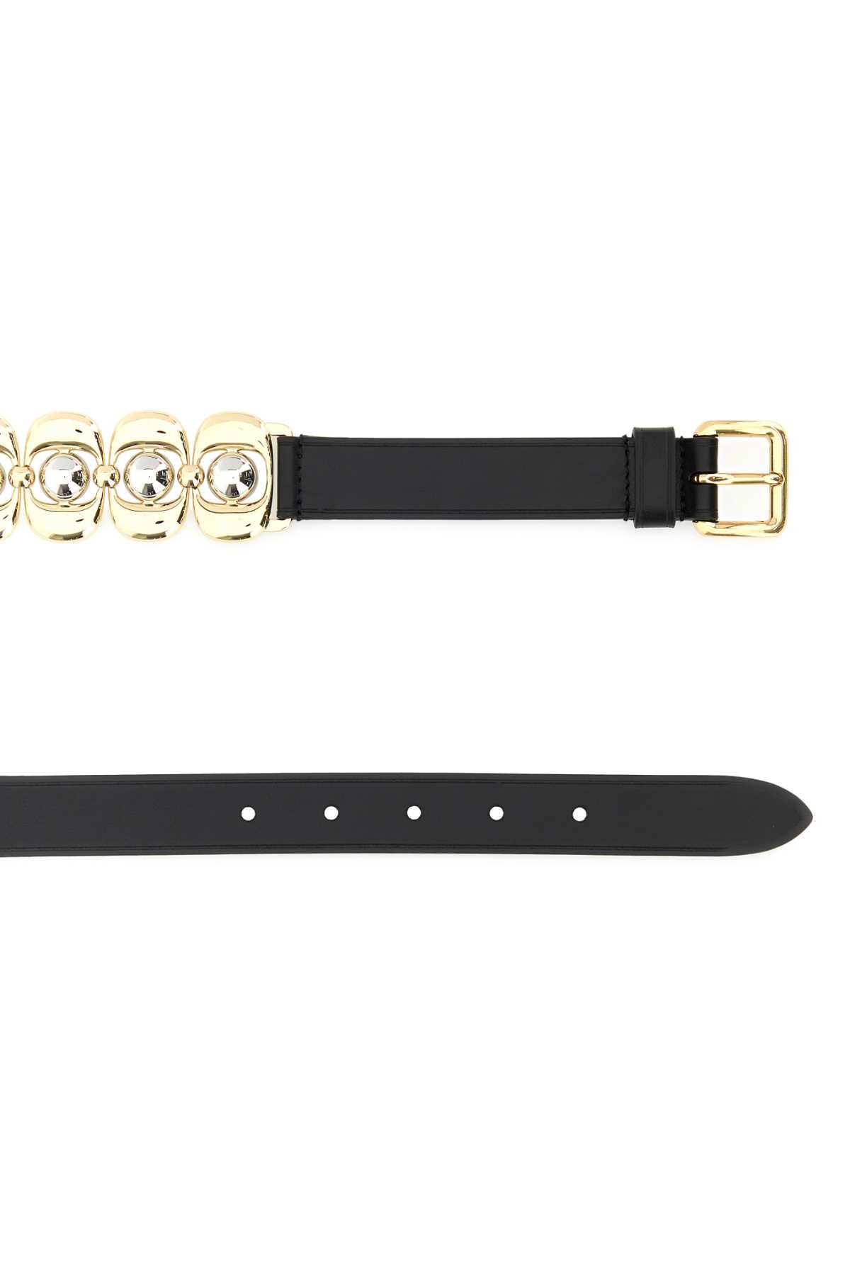 Miu Miu Cintura Multicolor In Pelle E Metallo Donna In Nero