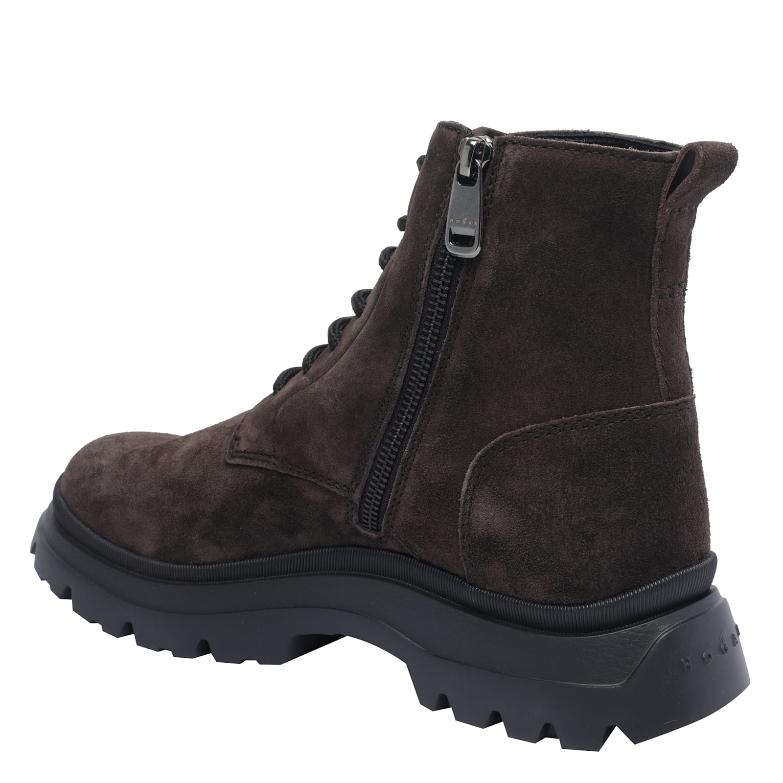 Hogan Lace-up Chunky-sole Boots In Brown
