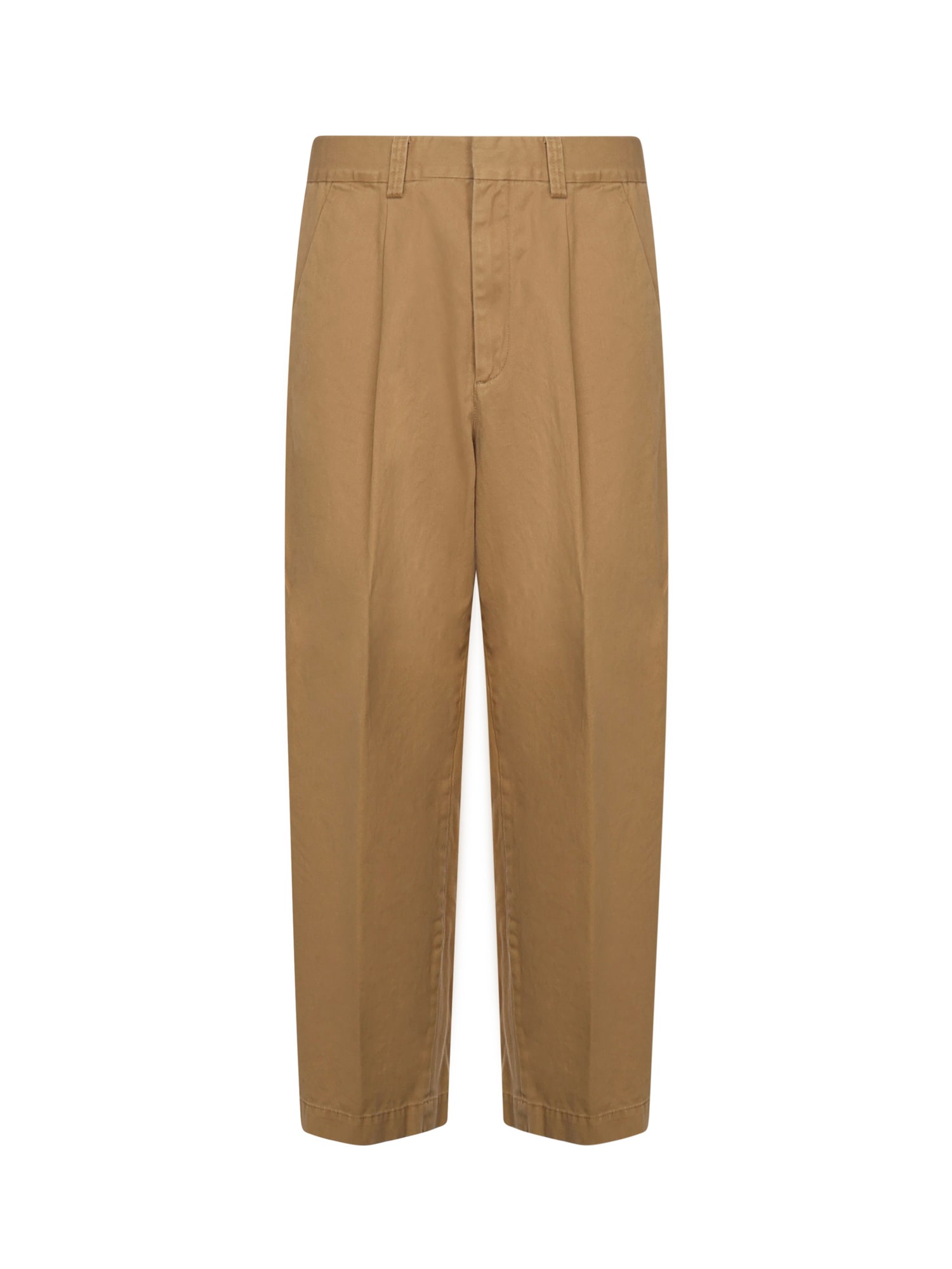 Dsquared2 Cotton Trousers With Pleats In Black