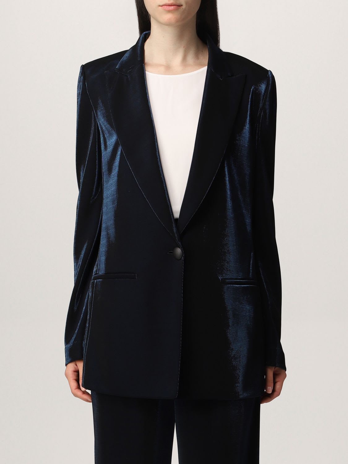 Photo of  Emporio Armani Blazer Emporio Armani Fluid And Lurex Blazer- shop Emporio Armani jackets online sales