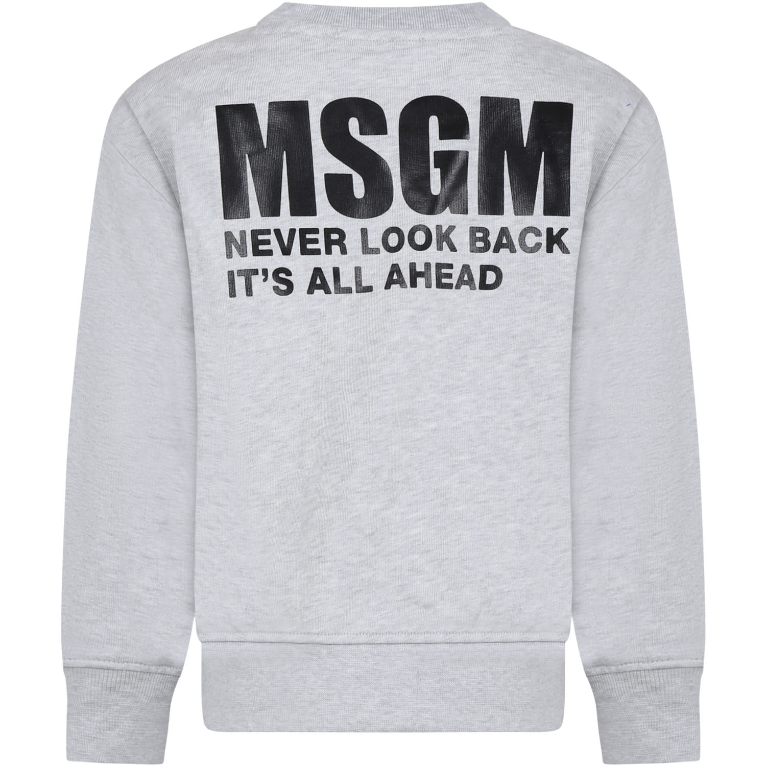 Msgm Gray Sweatshirt For Kids With Logo In Grey