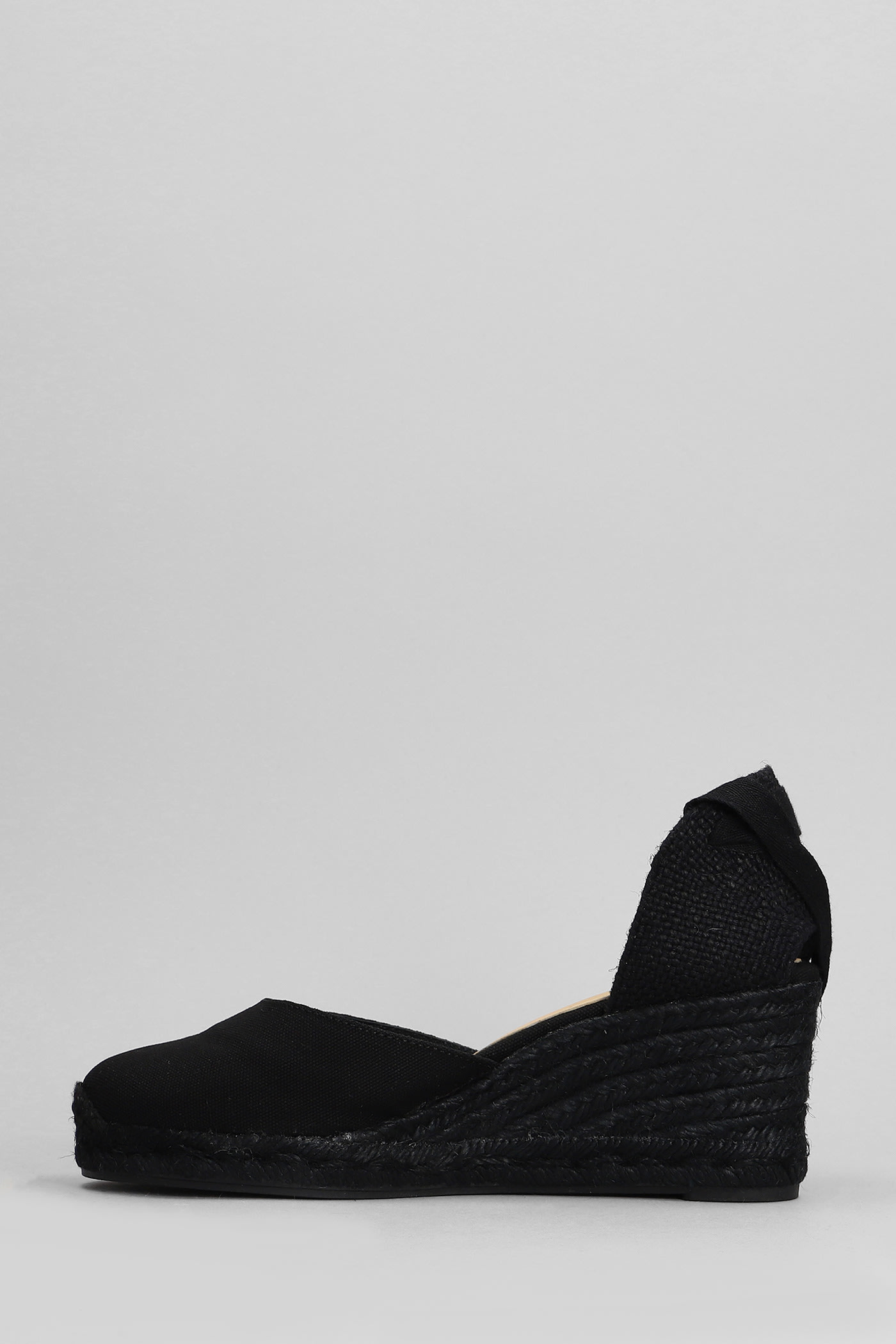 Shop Castaã±er Carina C-6-001 Wedges In Black Canvas