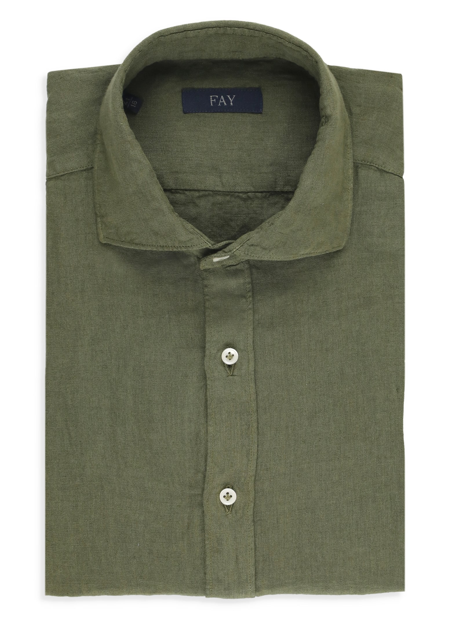 Shop Fay Linen Shirt In Green