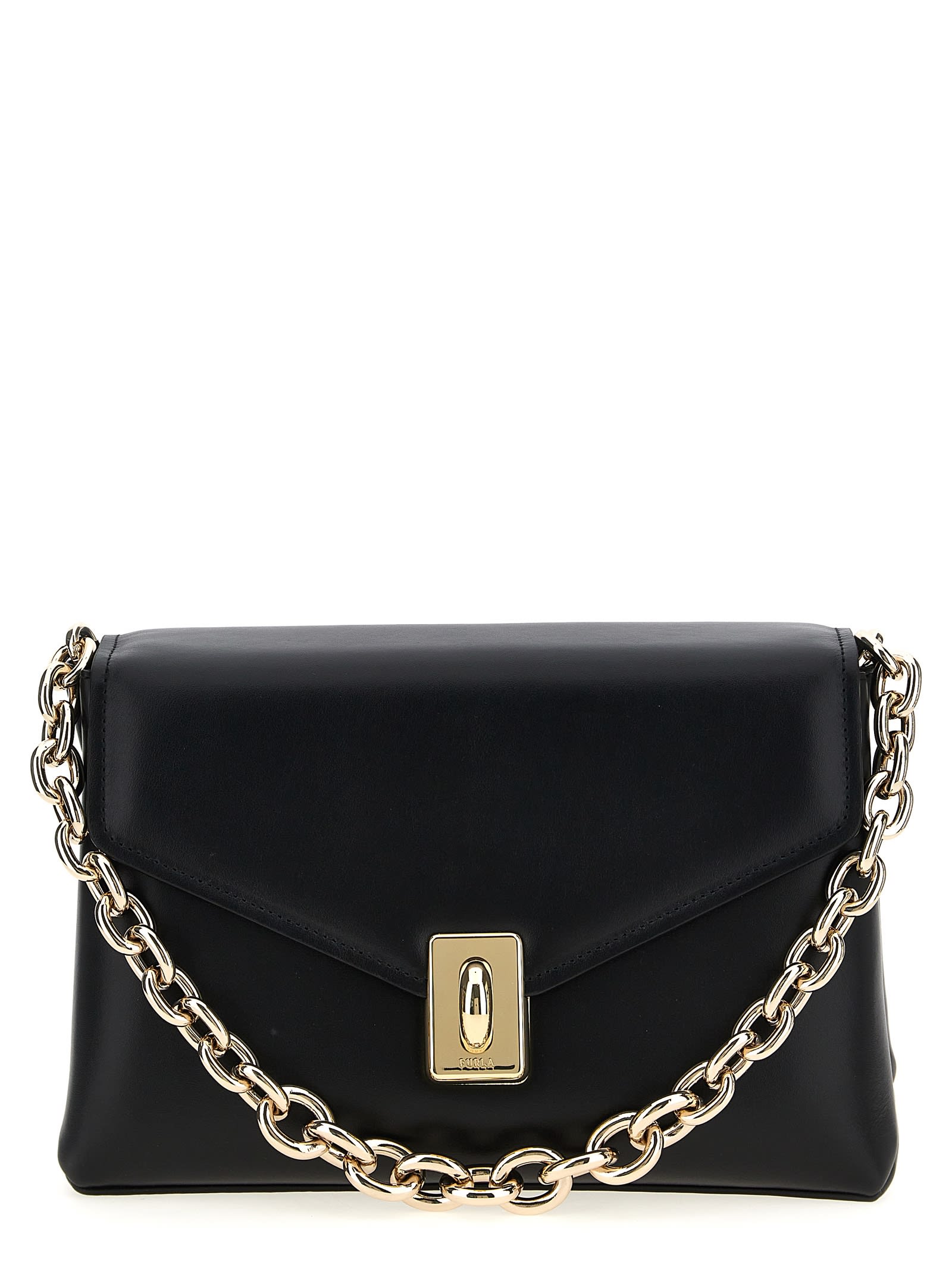 Shop Furla Meridiana Shoulder Bag In Black