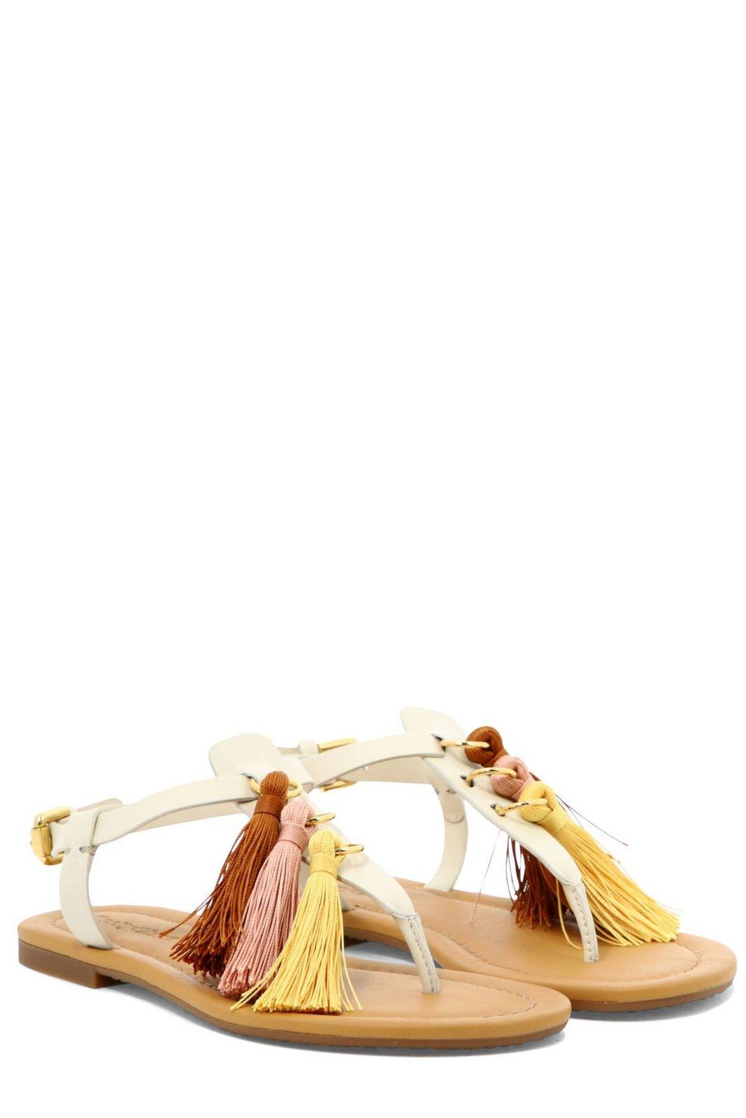 Shop See By Chloé Kime Pompom Sandals In Gesso