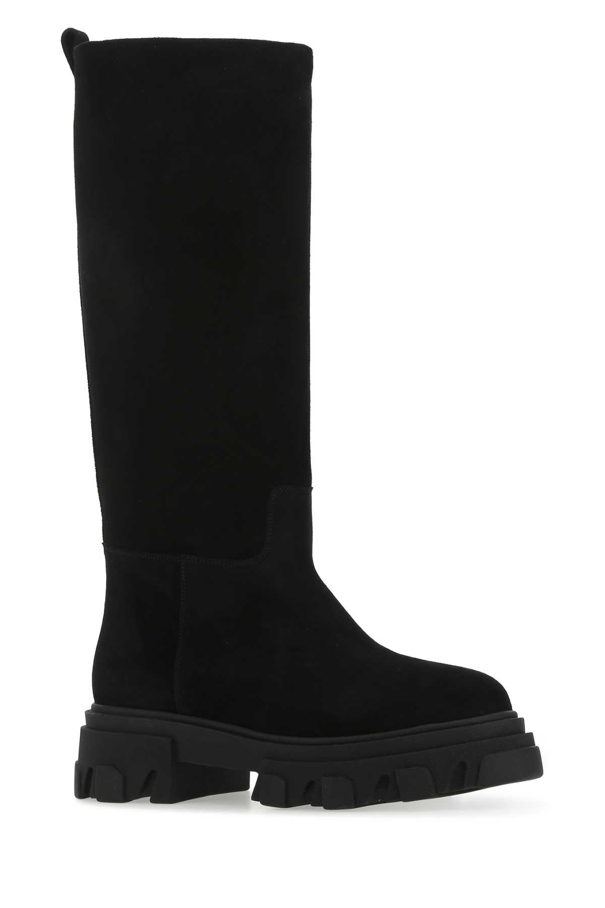 Gia Borghini Black Suede Perni07 Boots In 5000