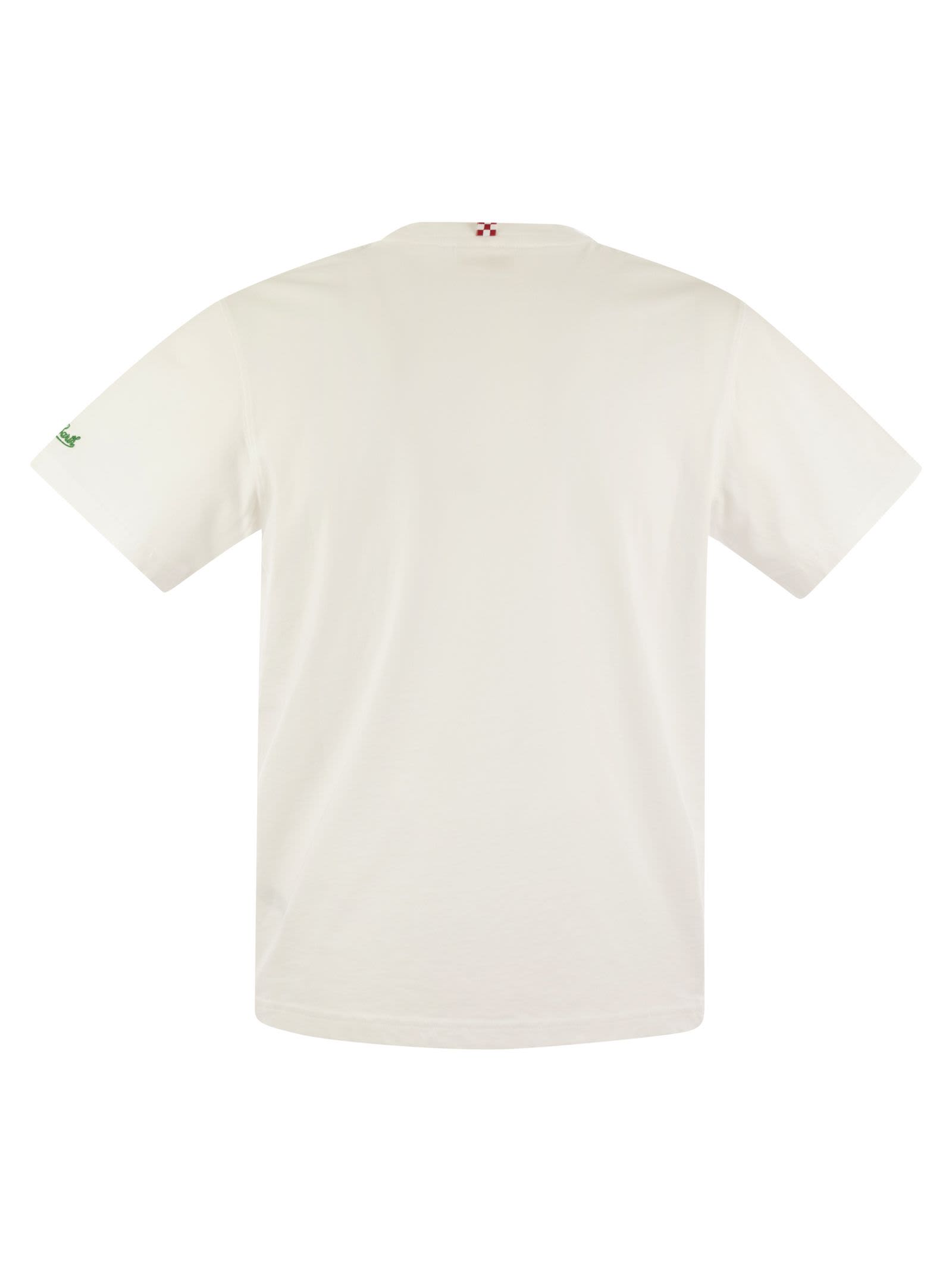 Shop Mc2 Saint Barth Portofino - T-shirt With Chest Embroidery In White